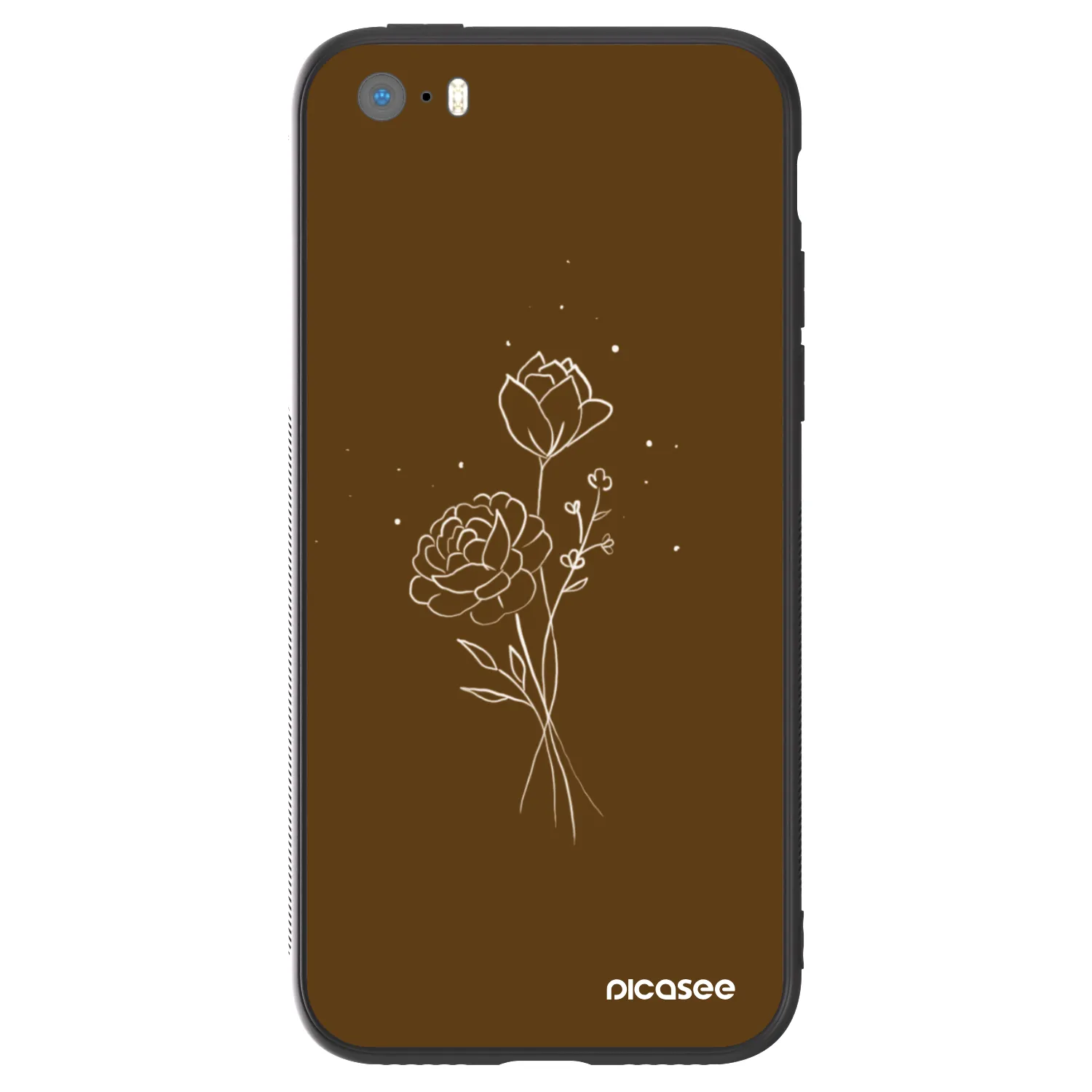 Picasee ULTIMATE CASE pentru Apple iPhone 5/5S/SE - Brown flowers