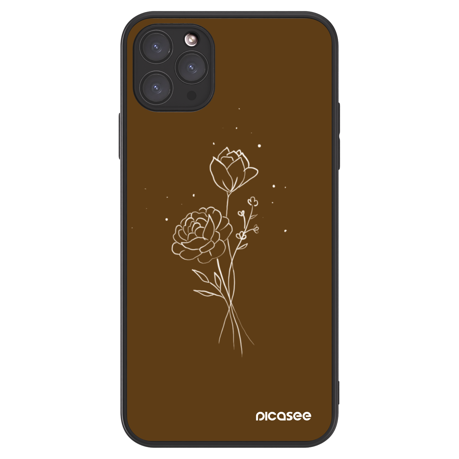 Picasee ULTIMATE CASE pentru Apple iPhone 11 Pro Max - Brown flowers