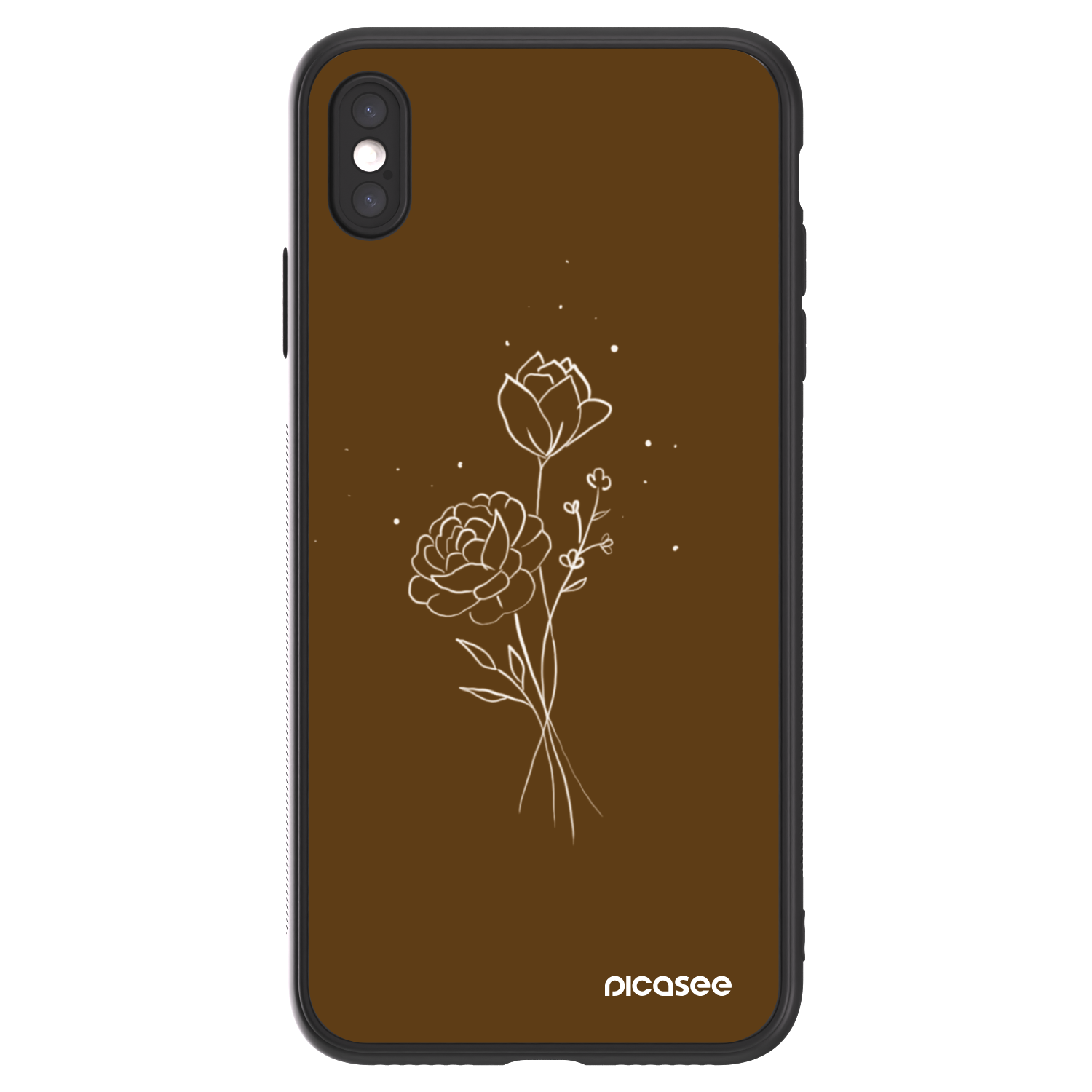 Picasee ULTIMATE CASE pentru Apple iPhone XS Max - Brown flowers