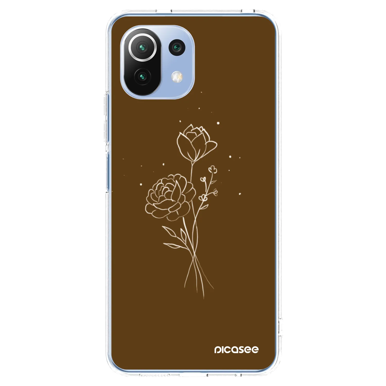 Picasee husă transparentă din silicon pentru Xiaomi Mi 11 Lite - Brown flowers