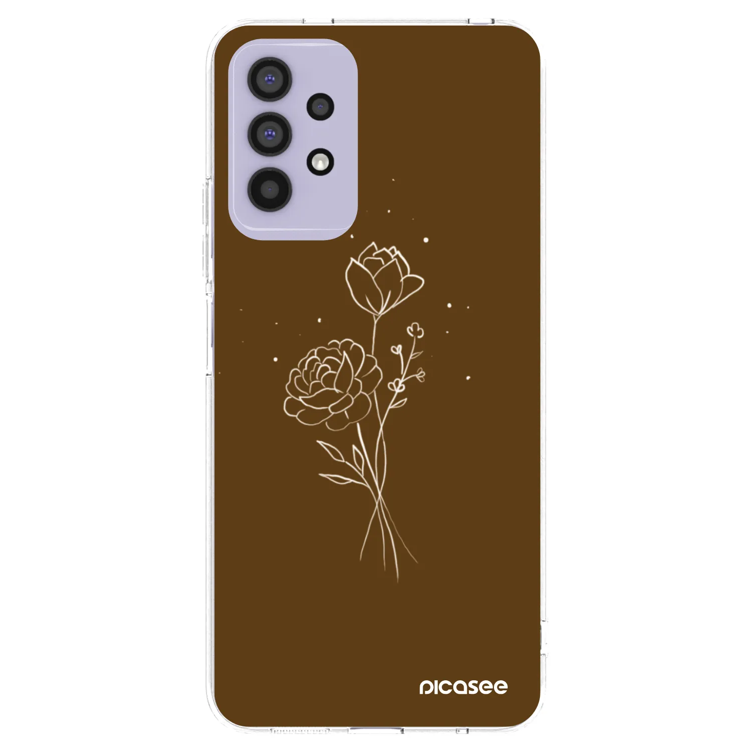 Picasee husă transparentă din silicon pentru Samsung Galaxy A32 4G SM-A325F - Brown flowers