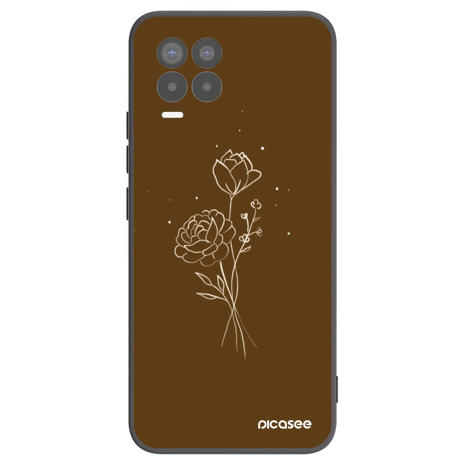 Picasee husă neagră din silicon pentru Realme 8 Pro - Brown flowers