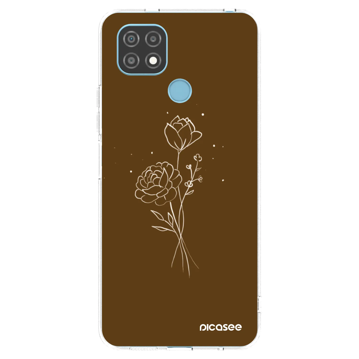 Picasee husă transparentă din silicon pentru Realme C21 - Brown flowers