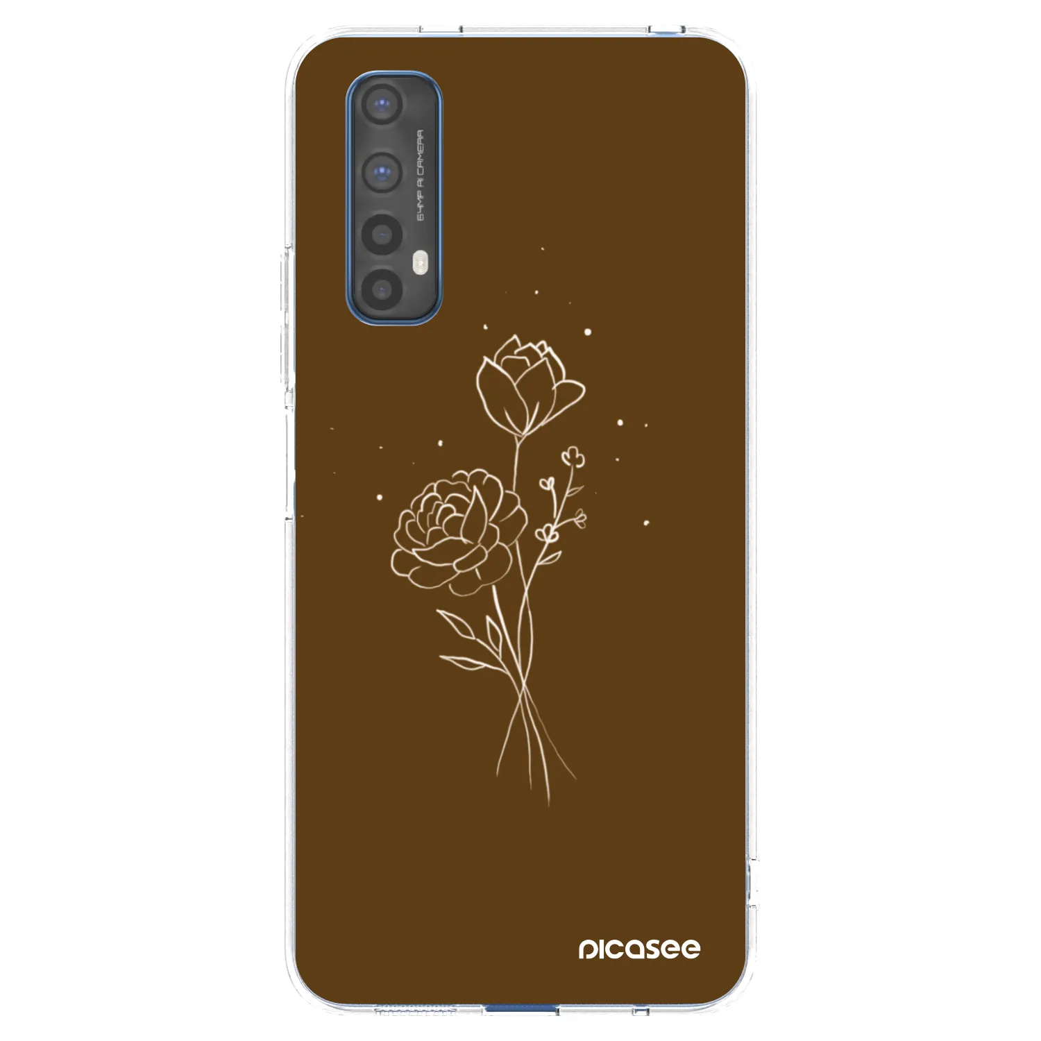 Picasee husă transparentă din silicon pentru Realme 7 - Brown flowers