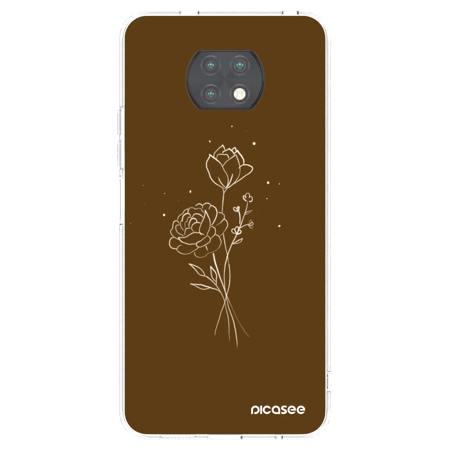 Picasee husă transparentă din silicon pentru Xiaomi Redmi Note 9T - Brown flowers