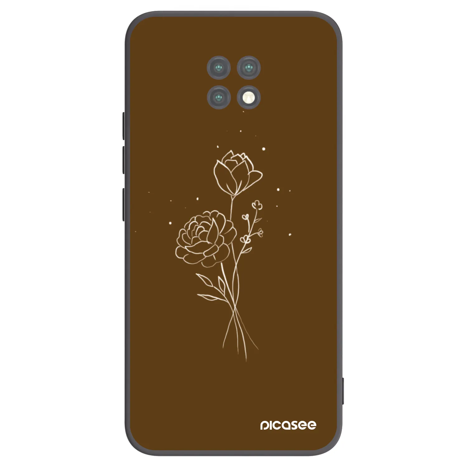 Picasee husă neagră din silicon pentru Xiaomi Redmi Note 9T - Brown flowers