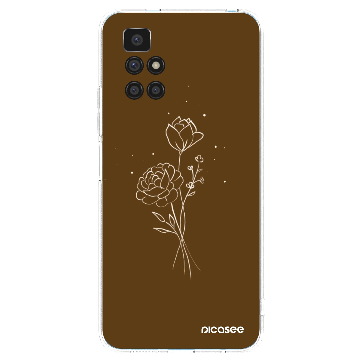 Picasee husă transparentă din silicon pentru Xiaomi Redmi 10 - Brown flowers