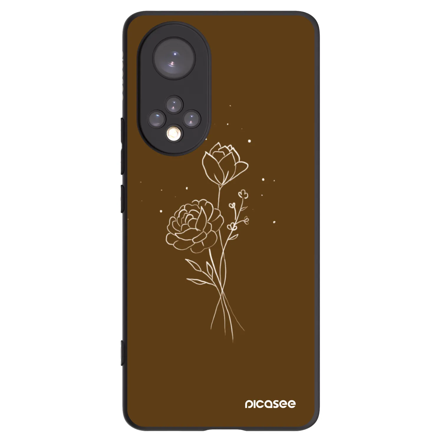 Picasee husă neagră din silicon pentru Honor 50 5G - Brown flowers
