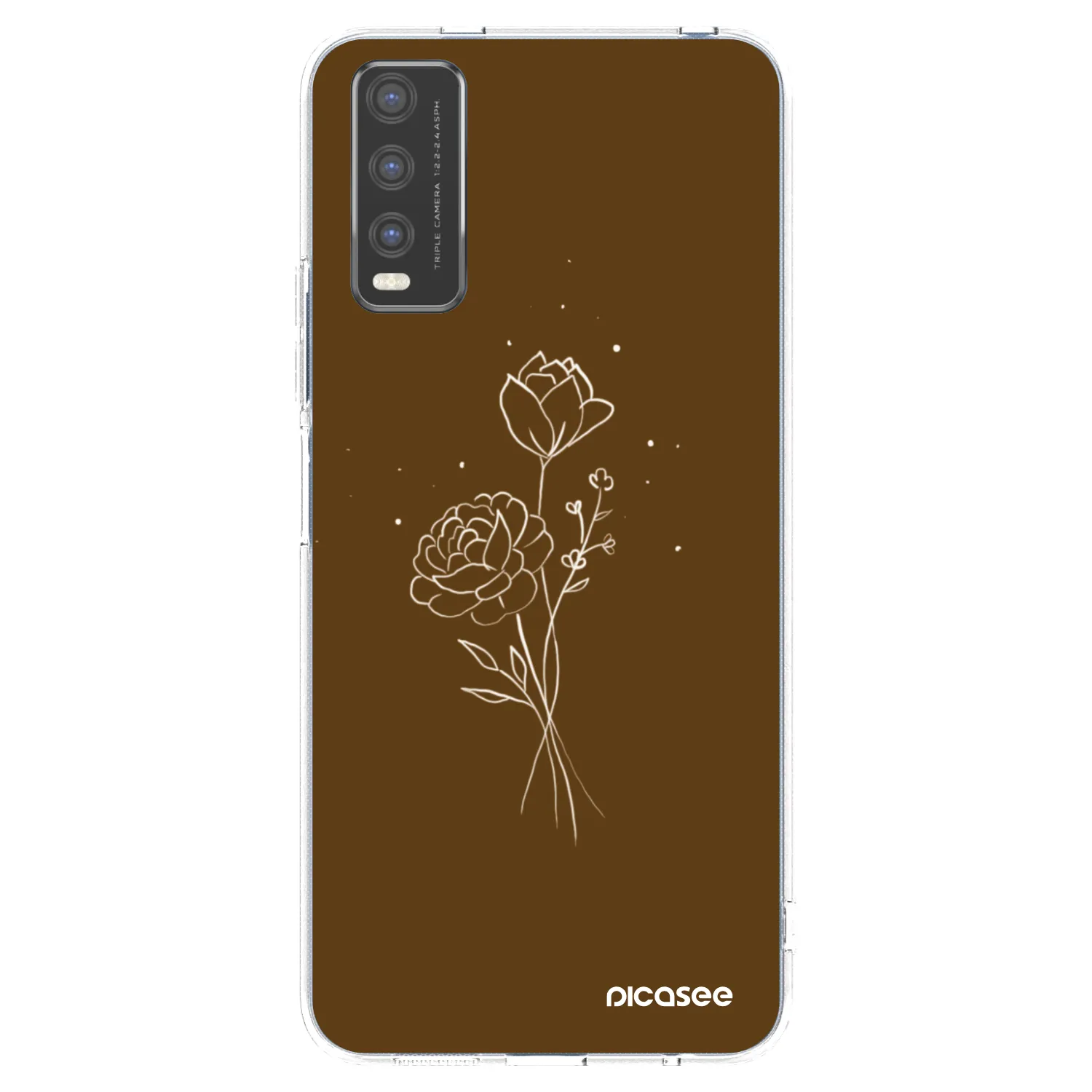 Picasee husă transparentă din silicon pentru Vivo Y20s - Brown flowers