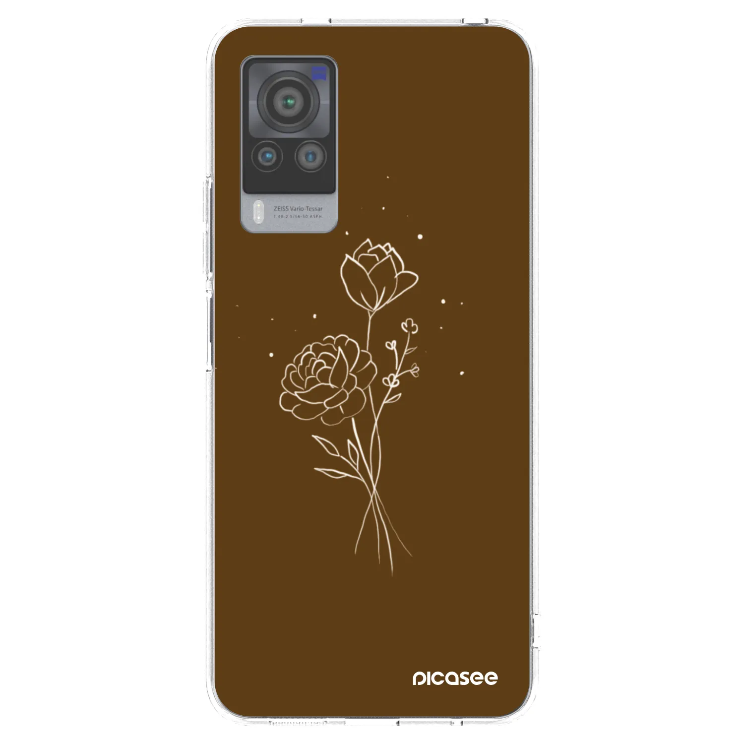 Picasee husă transparentă din silicon pentru Vivo X60 Pro 5G - Brown flowers