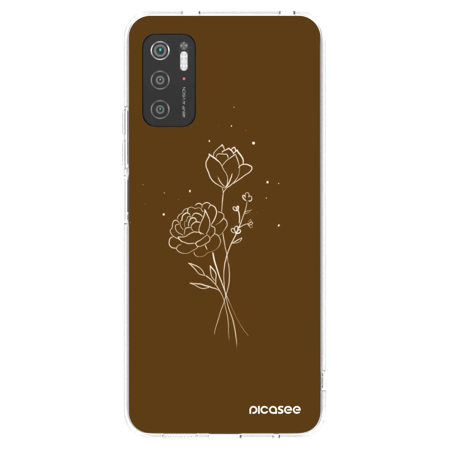Picasee husă transparentă din silicon pentru Xiaomi Poco M3 Pro 5G - Brown flowers