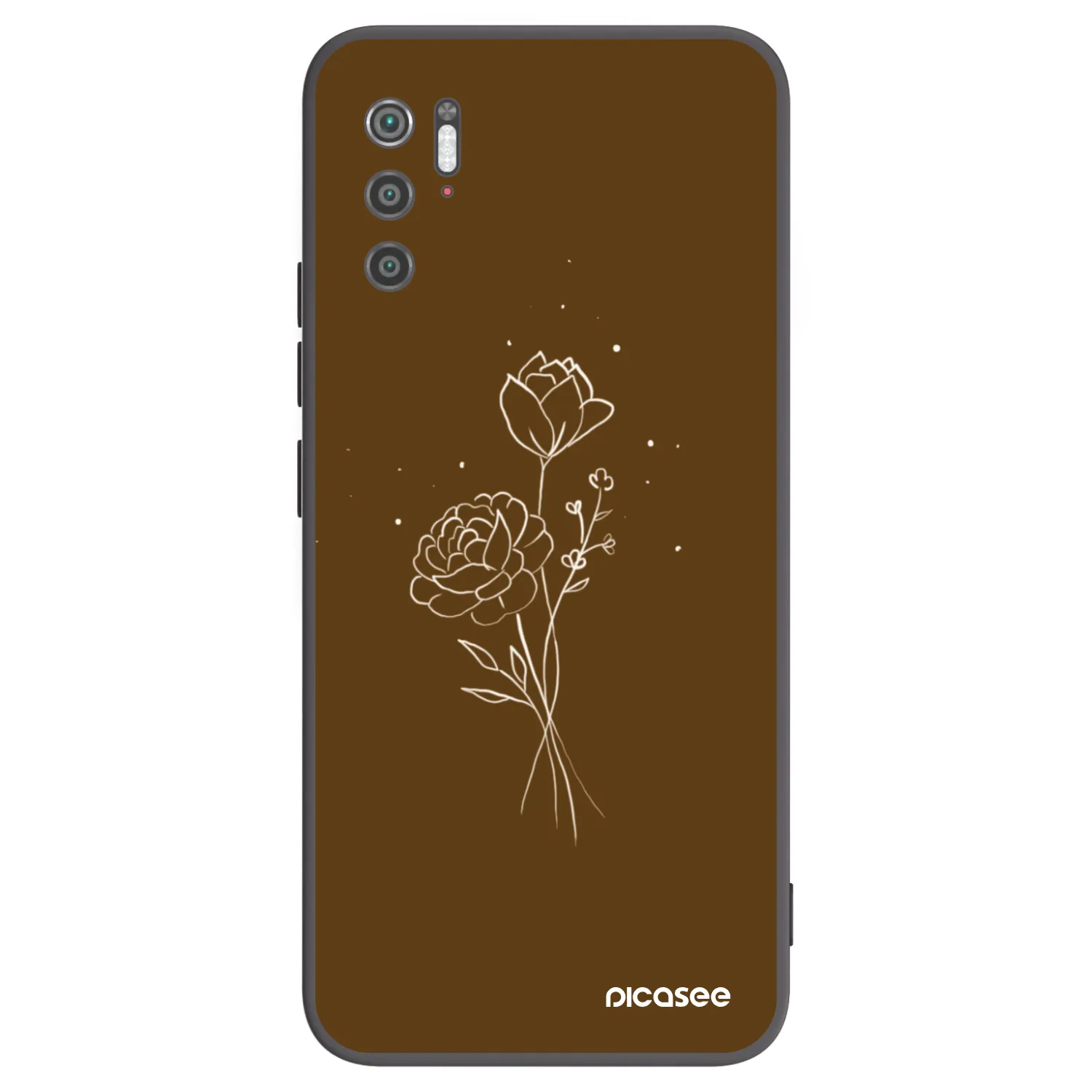 Picasee husă neagră din silicon pentru Xiaomi Poco M3 Pro 5G - Brown flowers