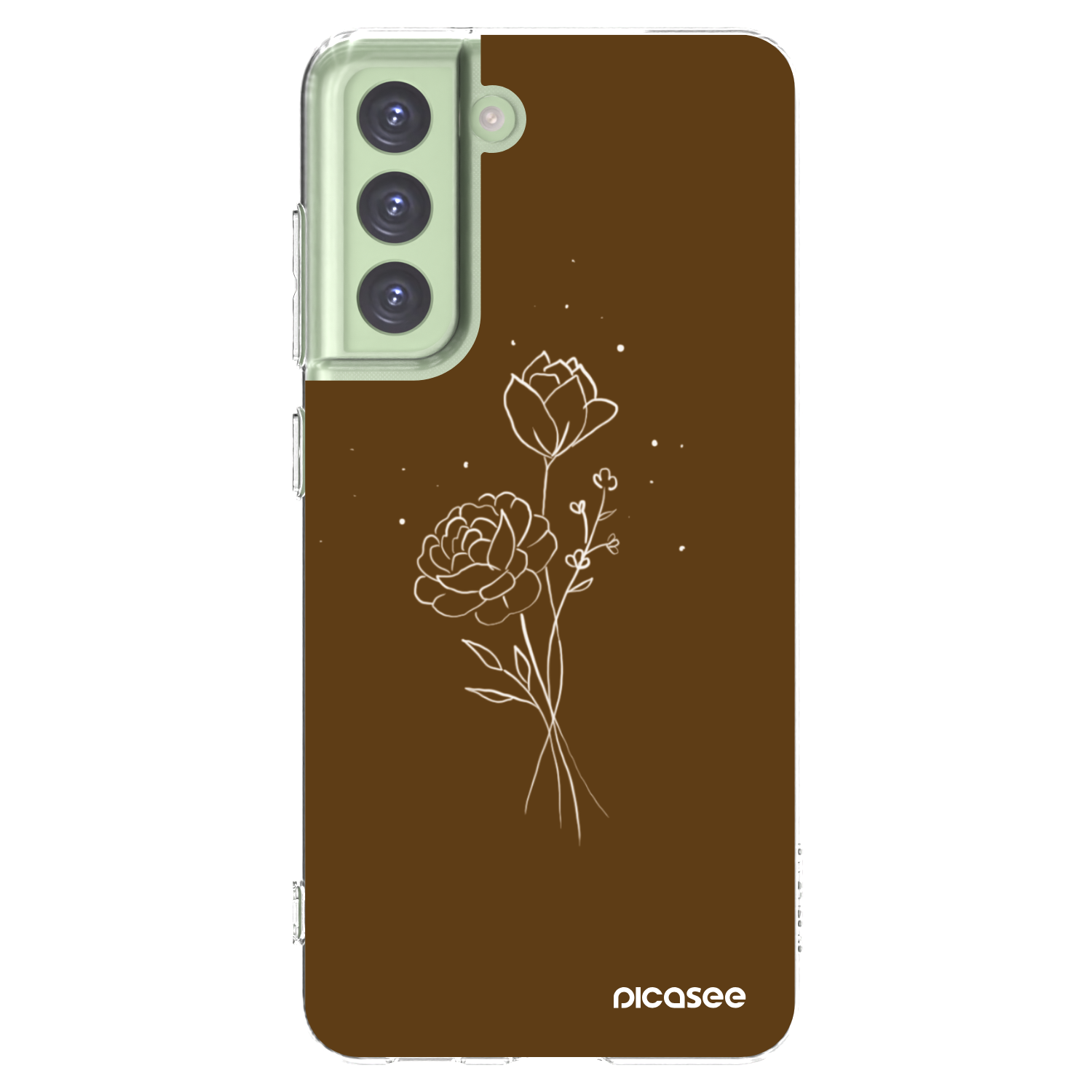 Picasee husă transparentă din silicon pentru Samsung Galaxy S21 FE 5G - Brown flowers