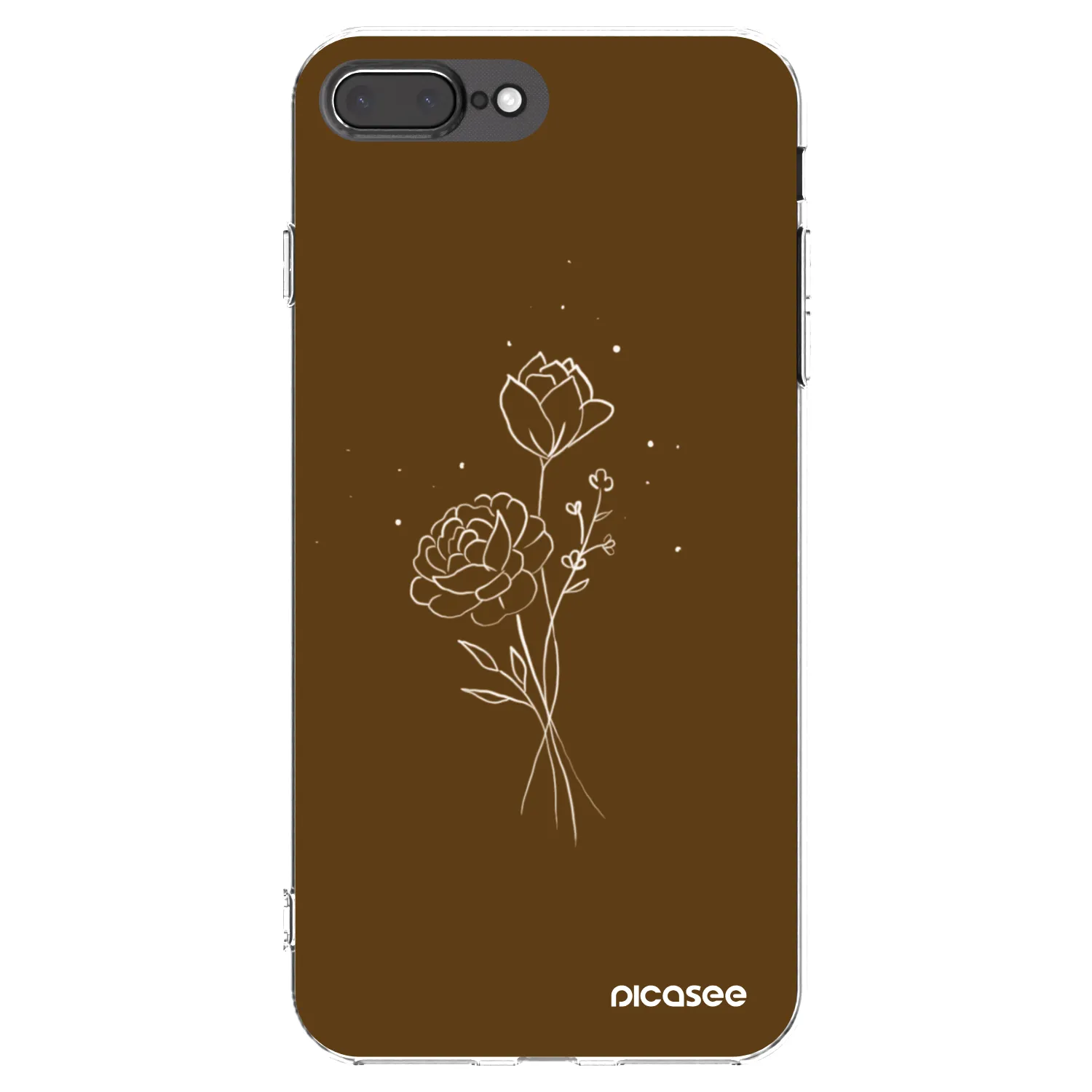 Picasee husă transparentă din silicon pentru Apple iPhone 7 Plus - Brown flowers