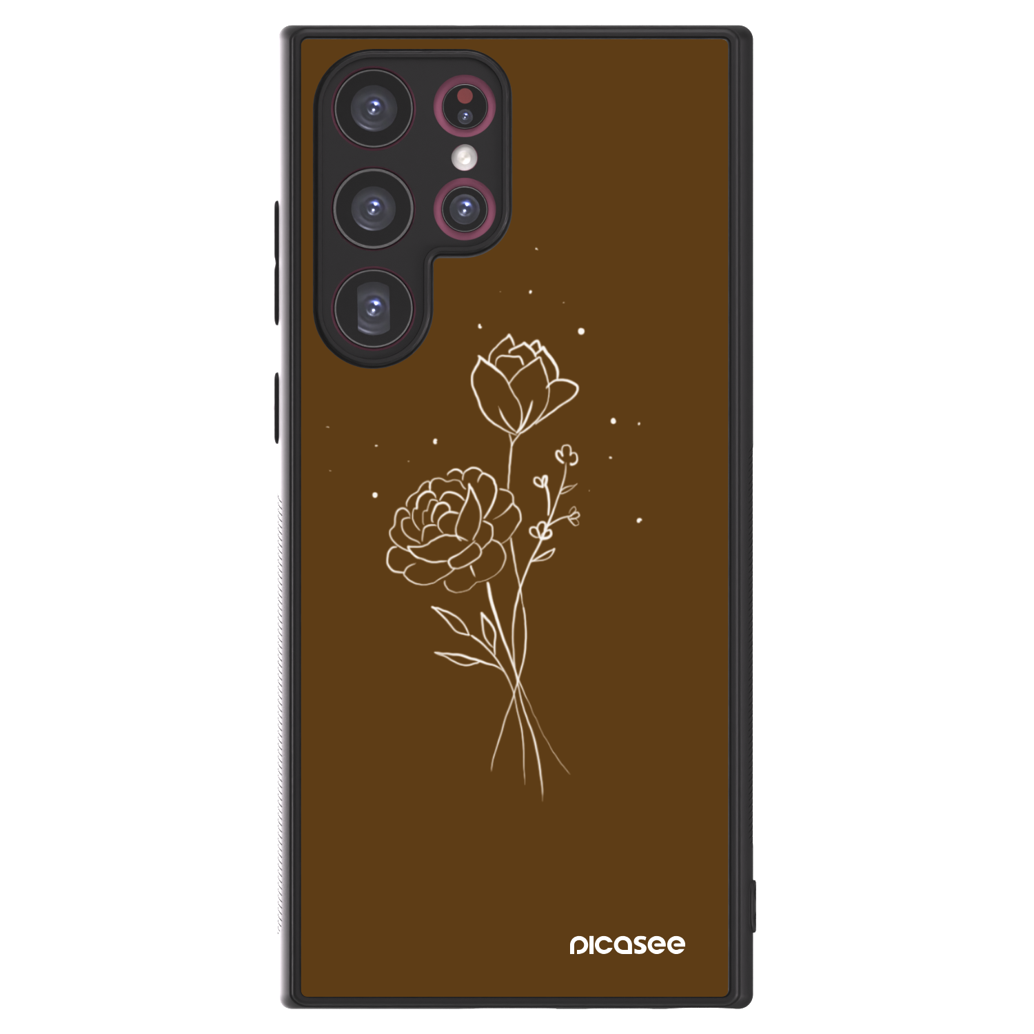 Picasee ULTIMATE CASE pentru Samsung Galaxy S22 Ultra 5G - Brown flowers
