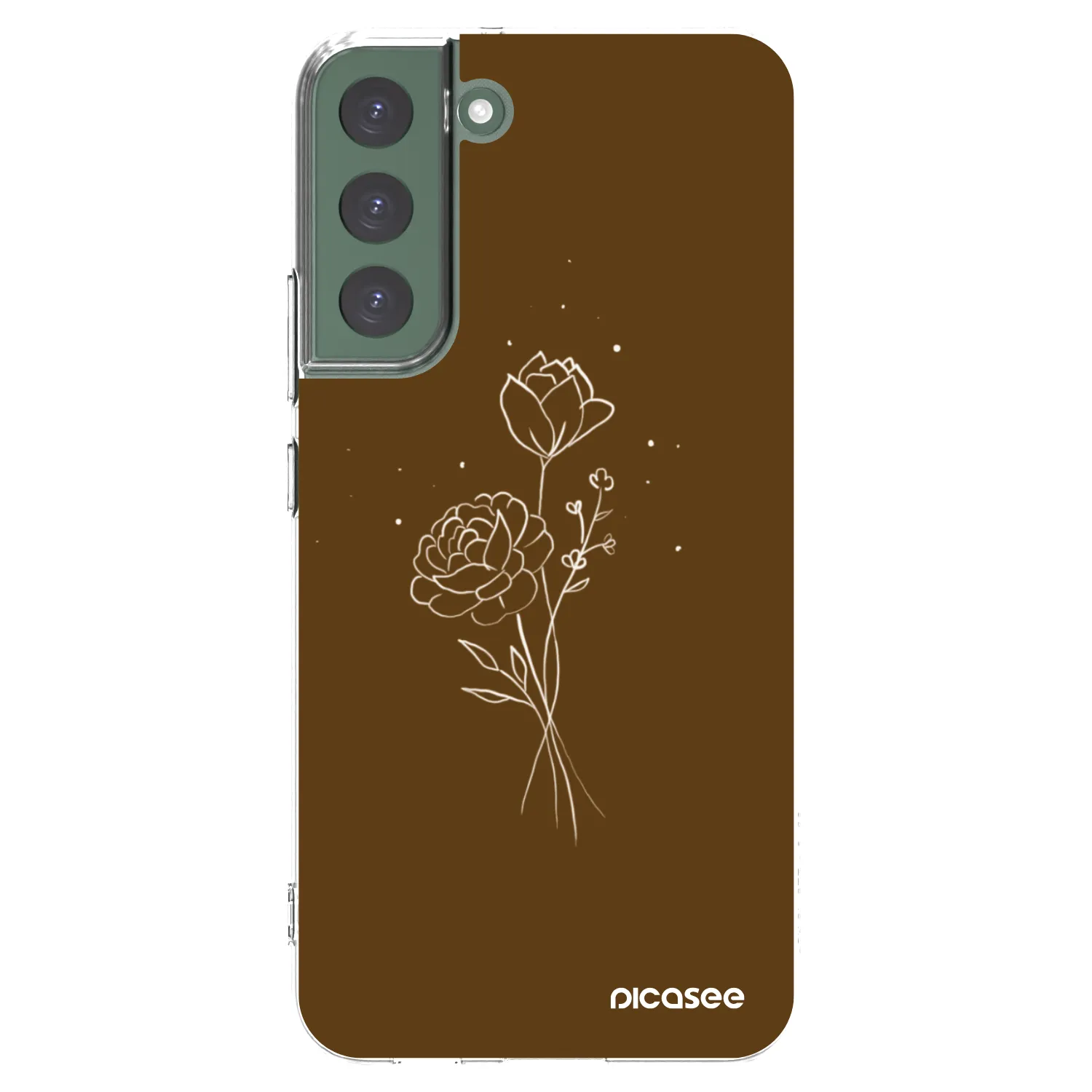 Picasee husă transparentă din silicon pentru Samsung Galaxy S22+ 5G - Brown flowers