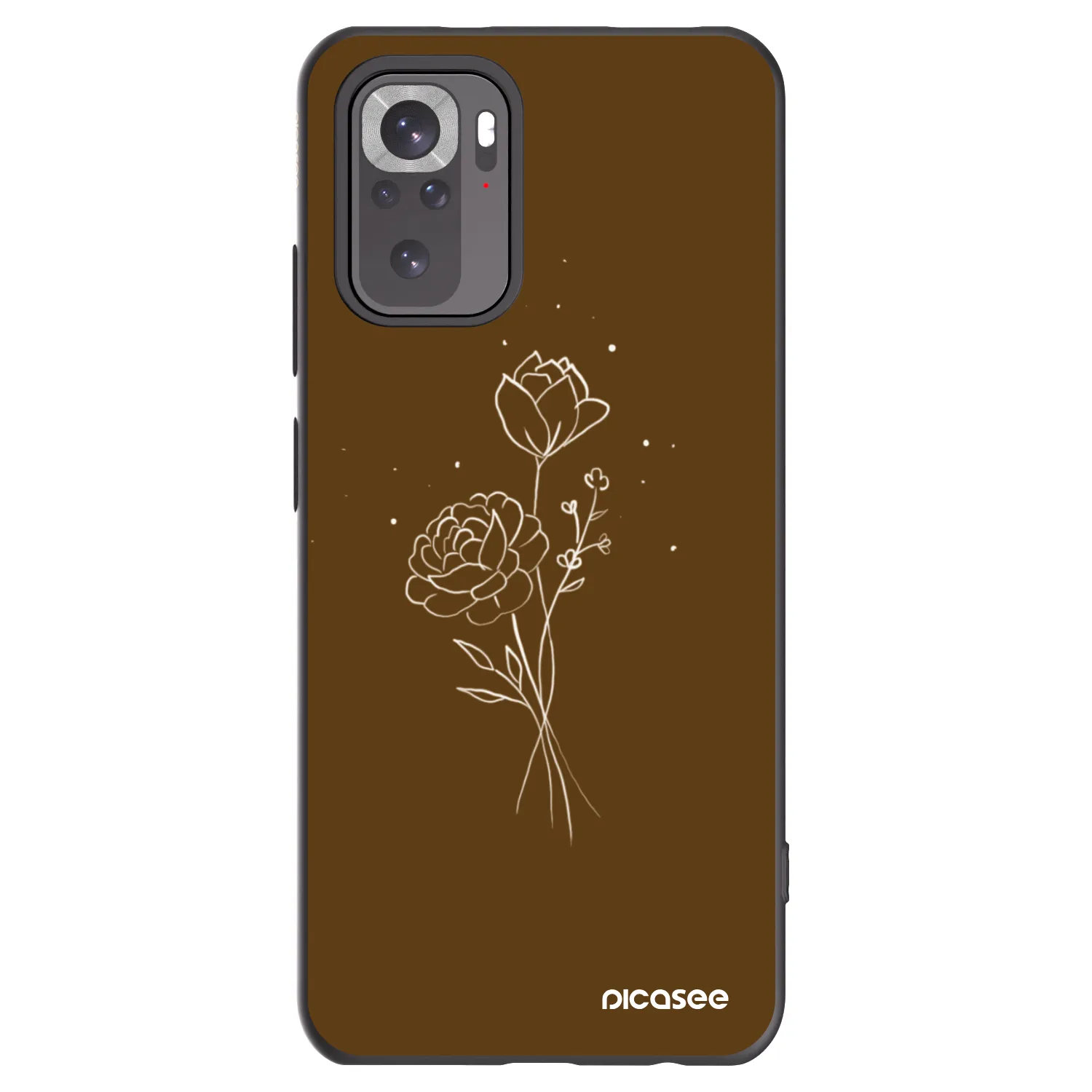 Picasee husă neagră din silicon pentru Xiaomi Redmi Note 11S 4G - Brown flowers