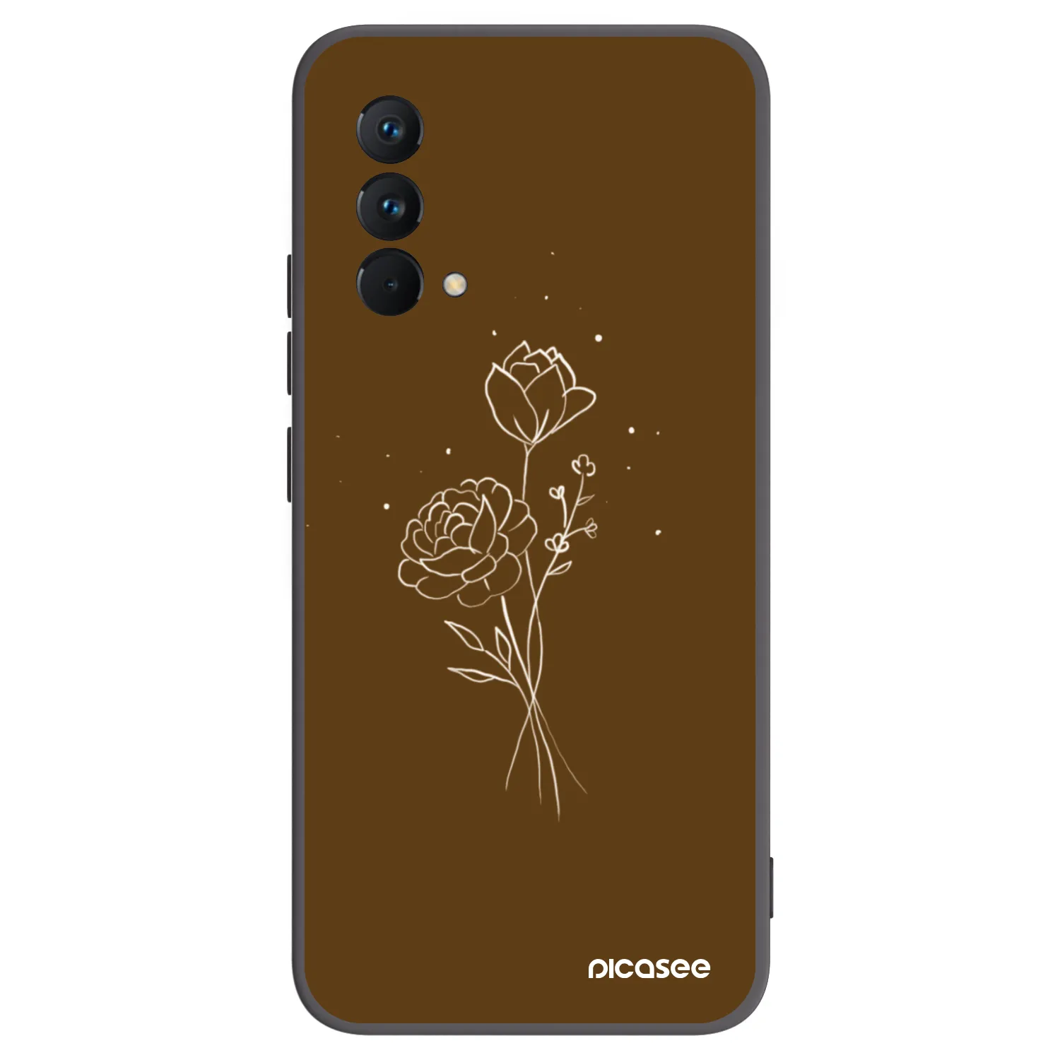 Picasee husă neagră din silicon pentru Realme GT Master Edition 5G - Brown flowers