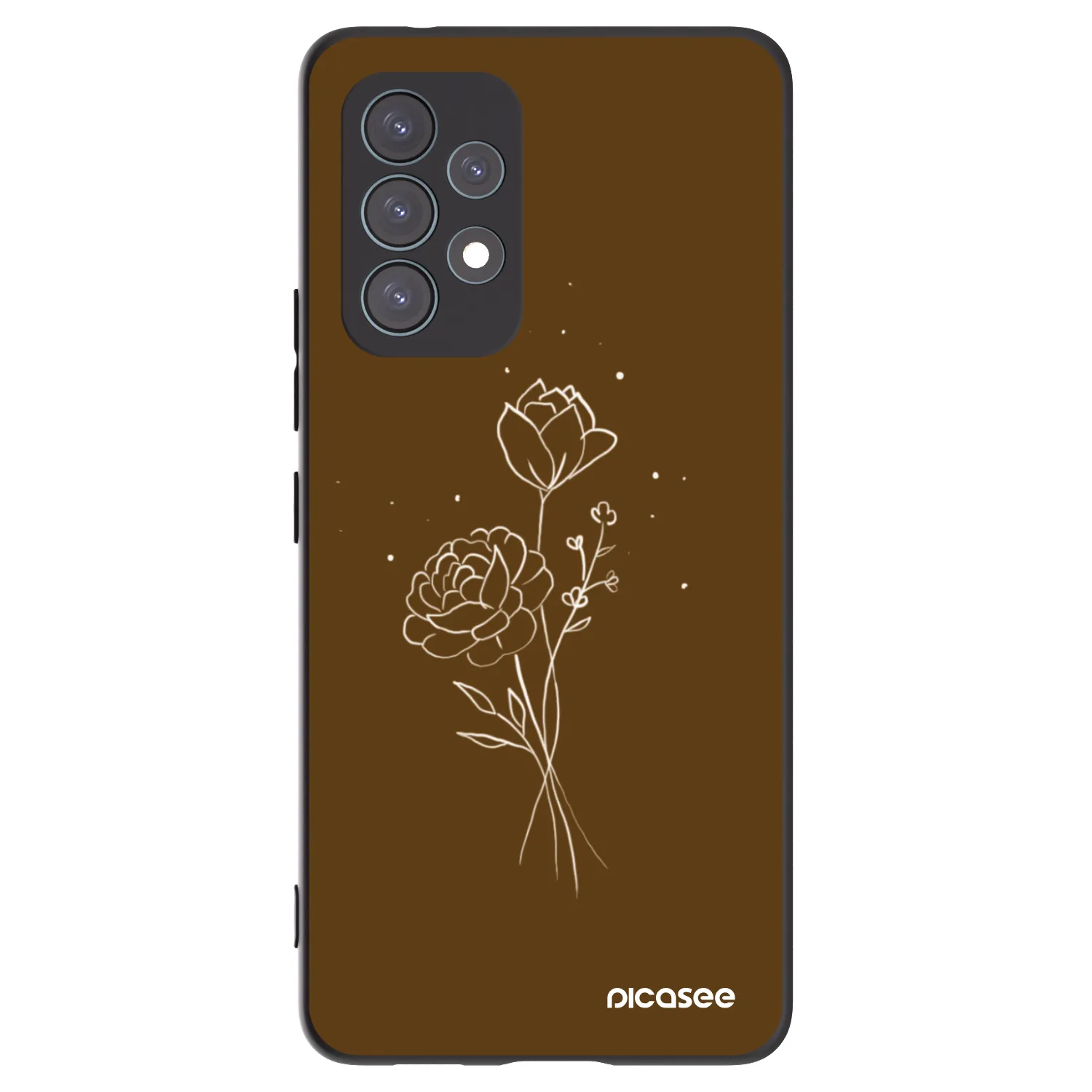 Picasee husă neagră din silicon pentru Samsung Galaxy A53 5G A536 - Brown flowers