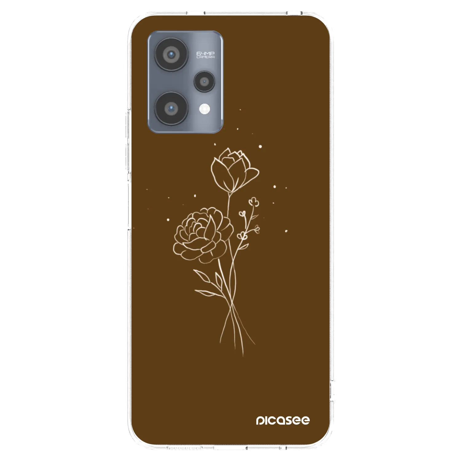 Picasee husă transparentă din silicon pentru Realme 9 Pro 5G - Brown flowers