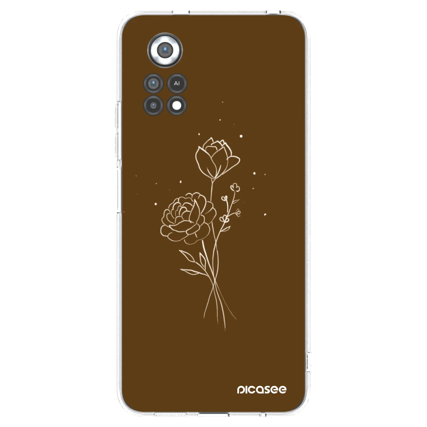 Picasee husă transparentă din silicon pentru Xiaomi Poco X4 Pro 5G - Brown flowers