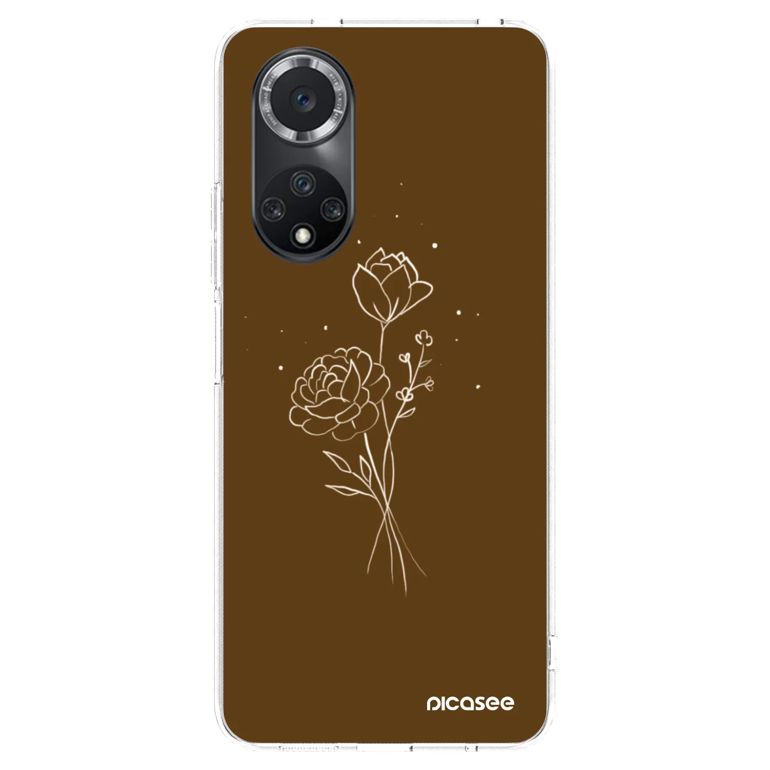 Picasee husă transparentă din silicon pentru Huawei Nova 9 SE - Brown flowers