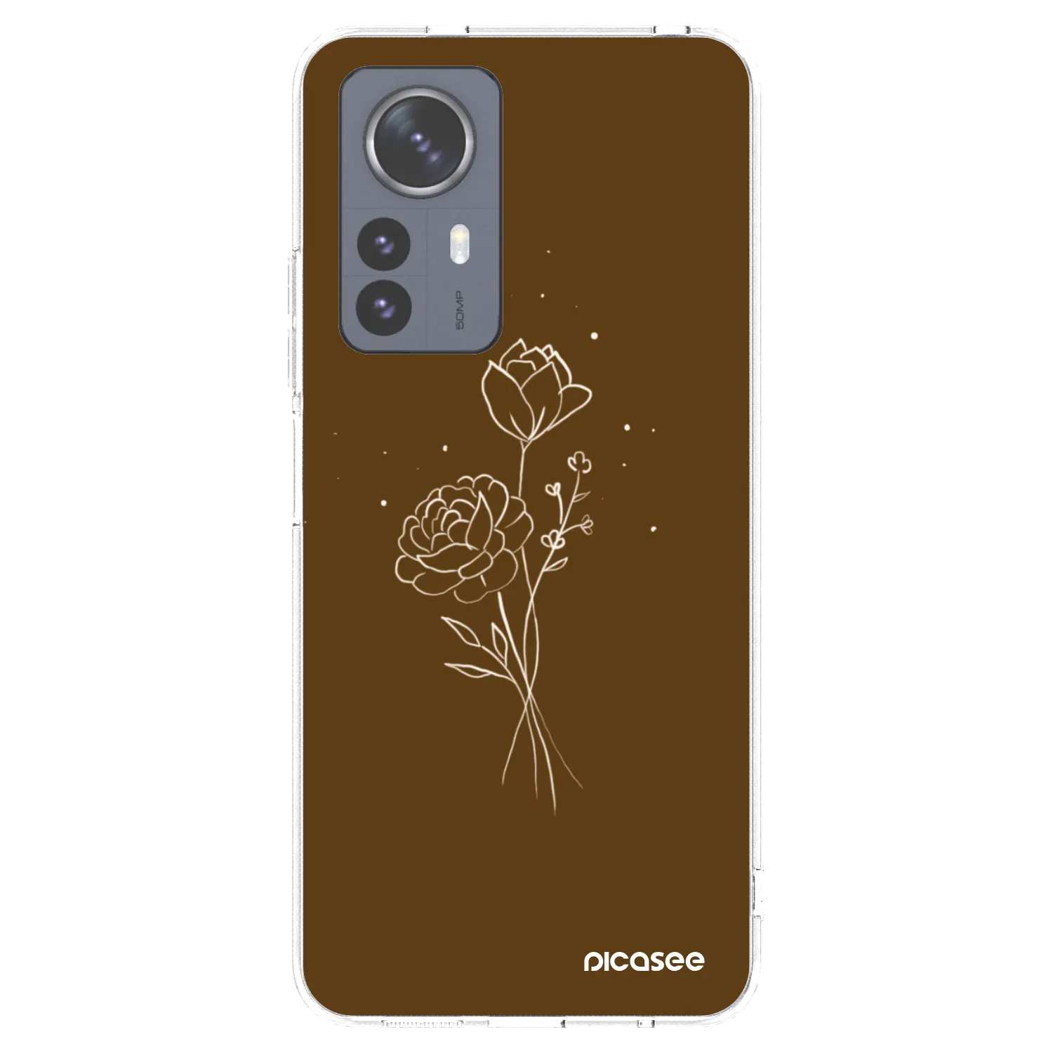 Picasee husă transparentă din silicon pentru Xiaomi 12 Pro - Brown flowers