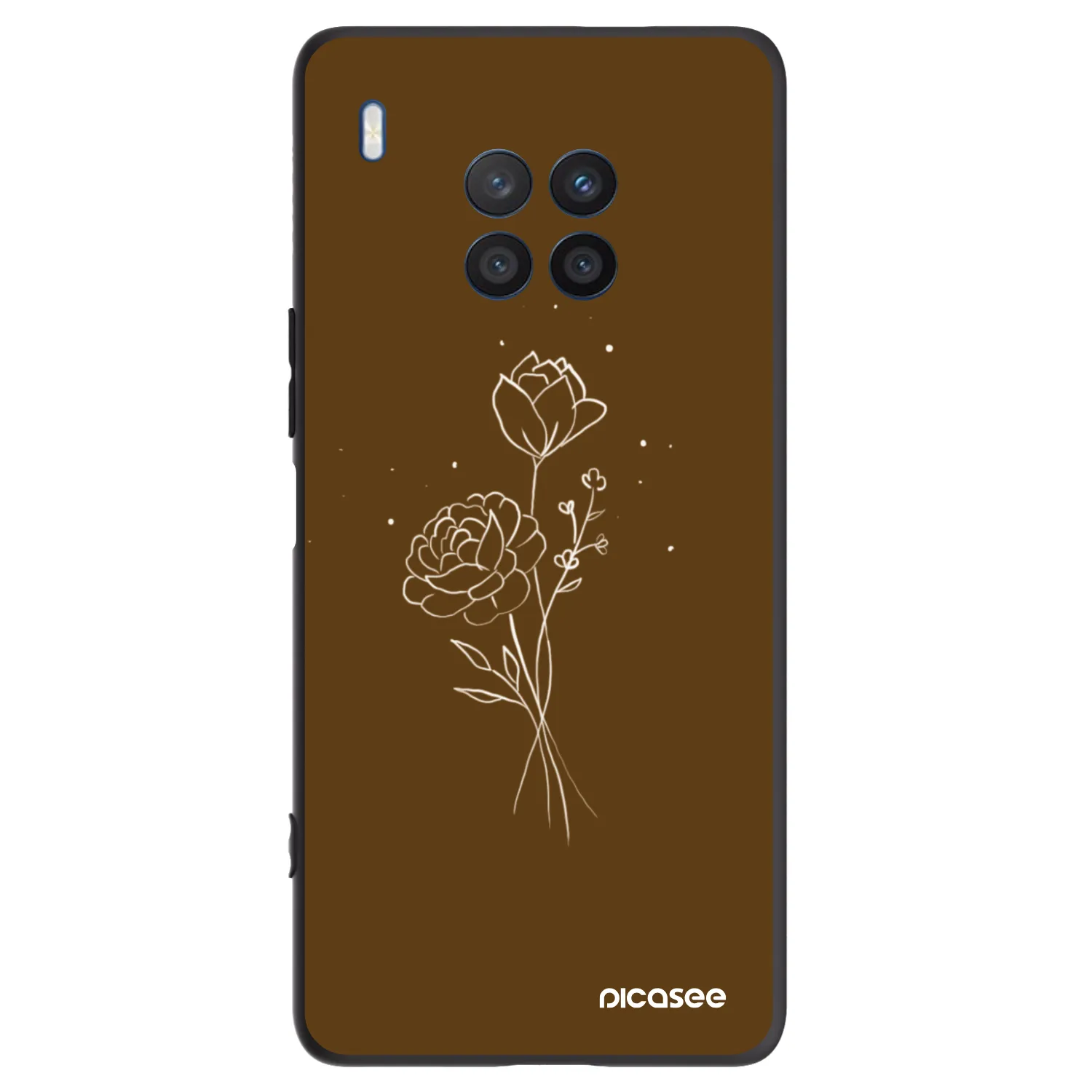 Picasee husă neagră din silicon pentru Honor 50 Lite - Brown flowers