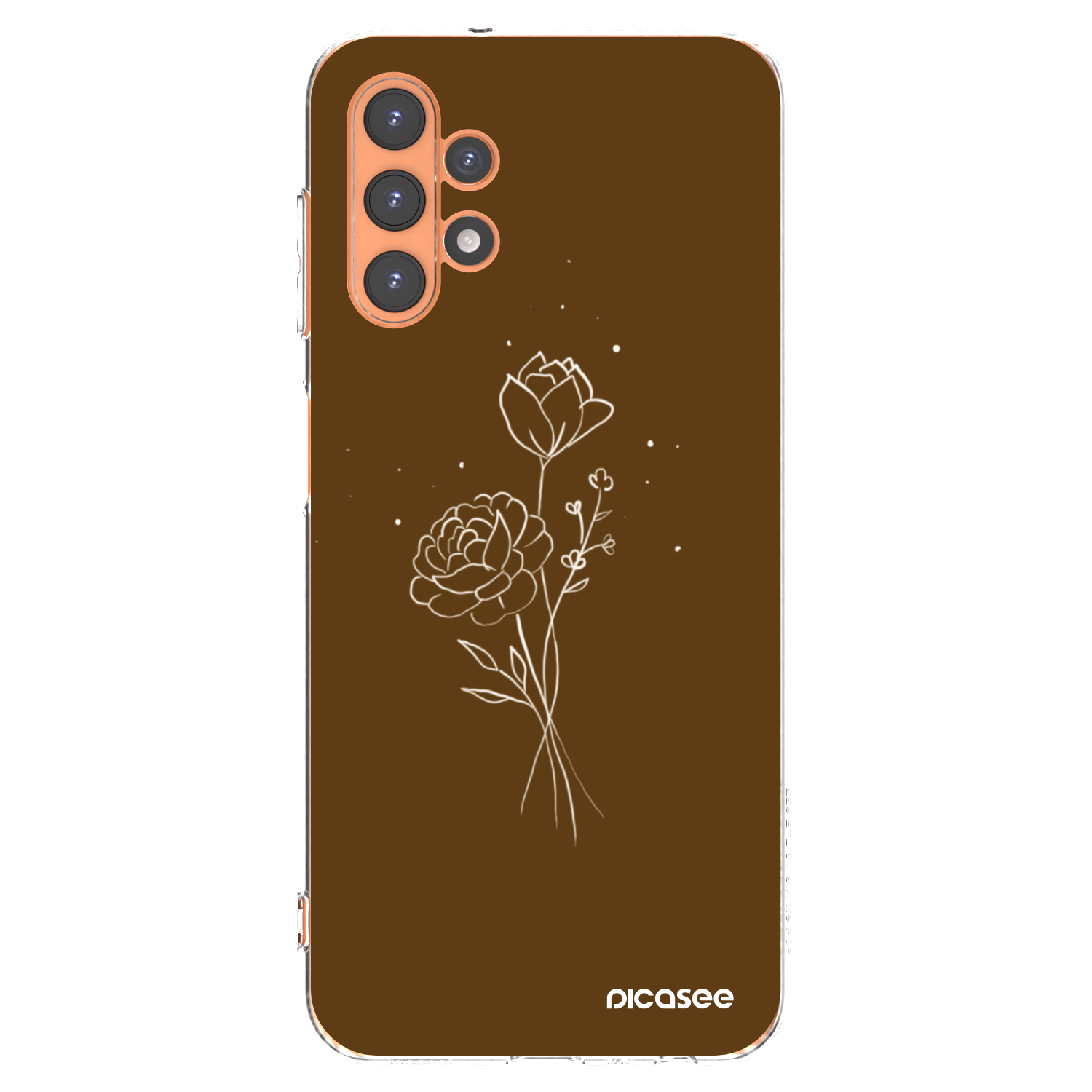 Picasee husă transparentă din silicon pentru Samsung Galaxy A13 4G A135 - Brown flowers