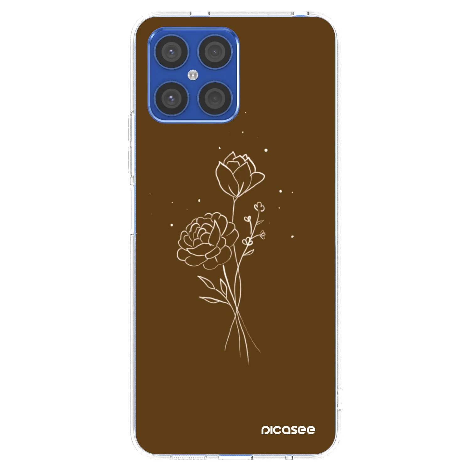 Picasee husă transparentă din silicon pentru Honor X8 4G - Brown flowers