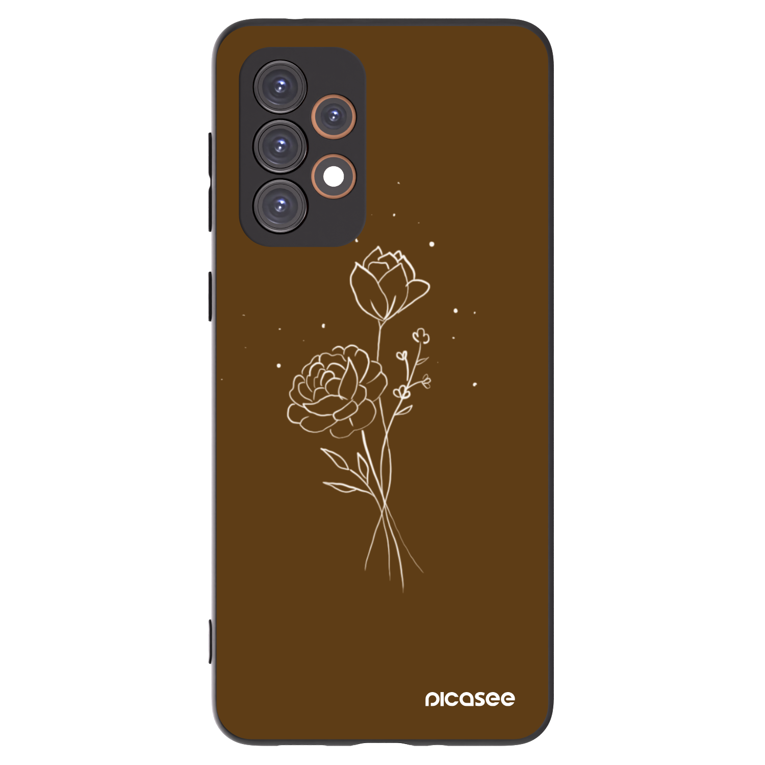 Picasee husă neagră din silicon pentru Samsung Galaxy A33 5G A336 - Brown flowers