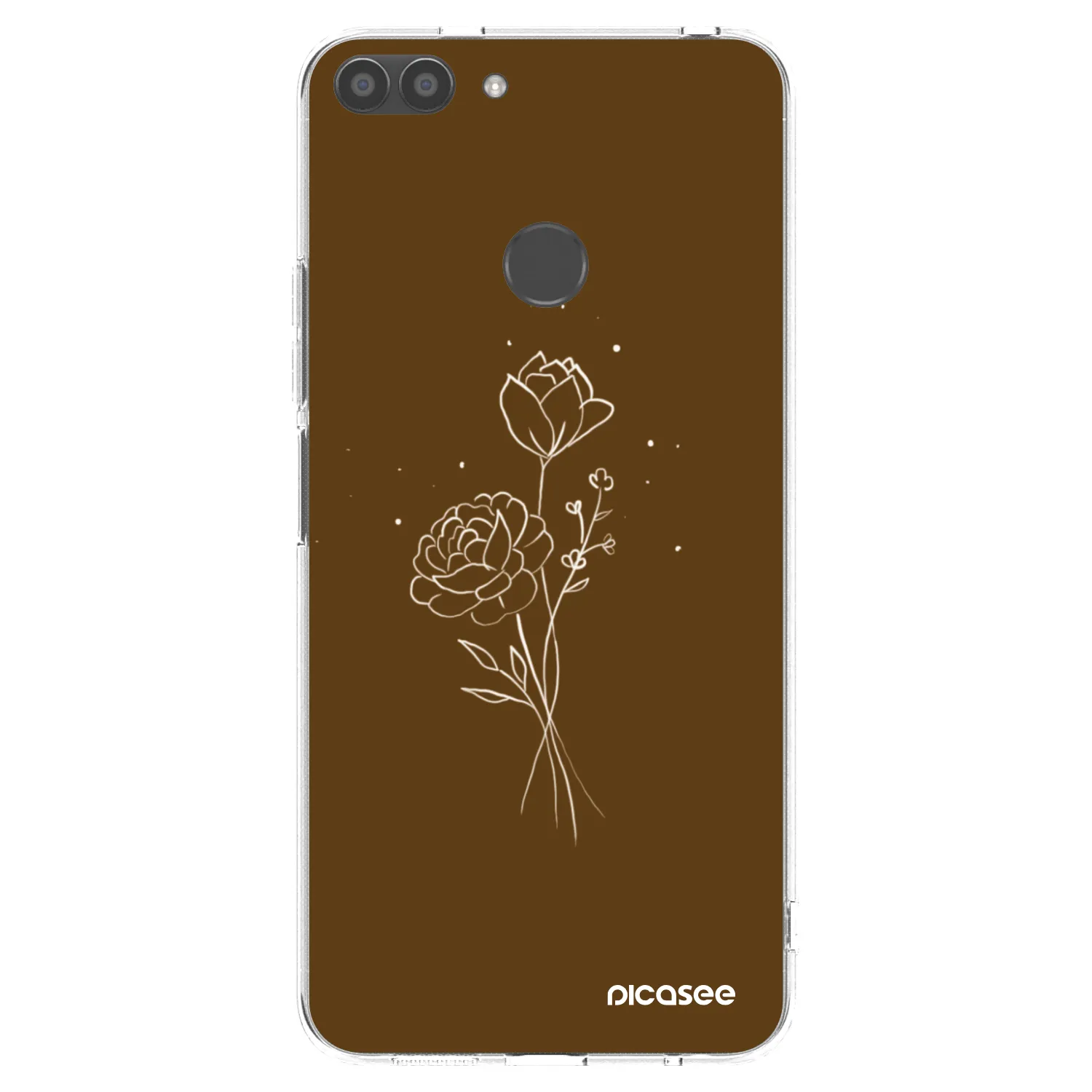 Picasee husă transparentă din silicon pentru Huawei P Smart - Brown flowers