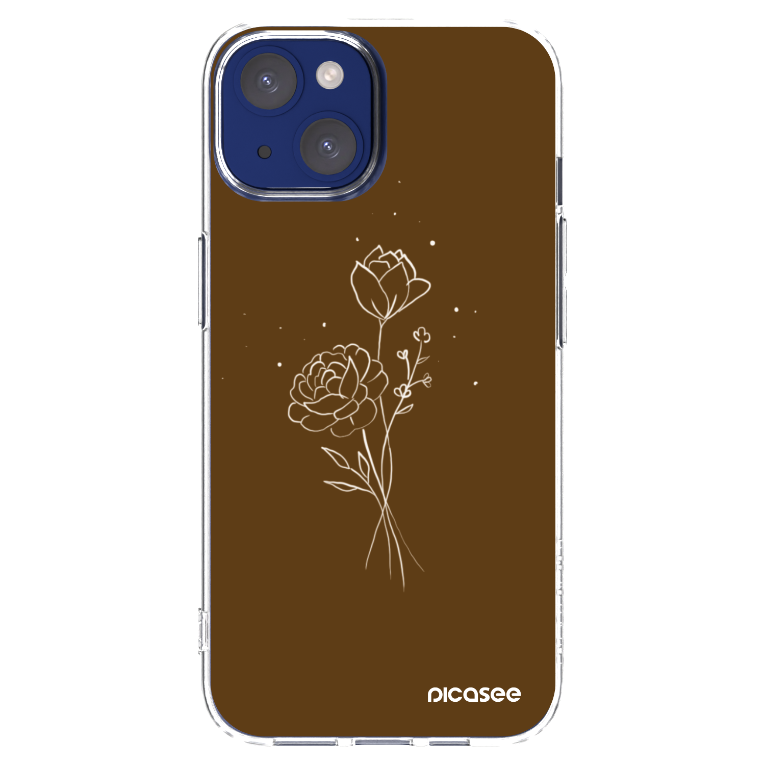 Picasee husă transparentă din silicon pentru Apple iPhone 14 - Brown flowers