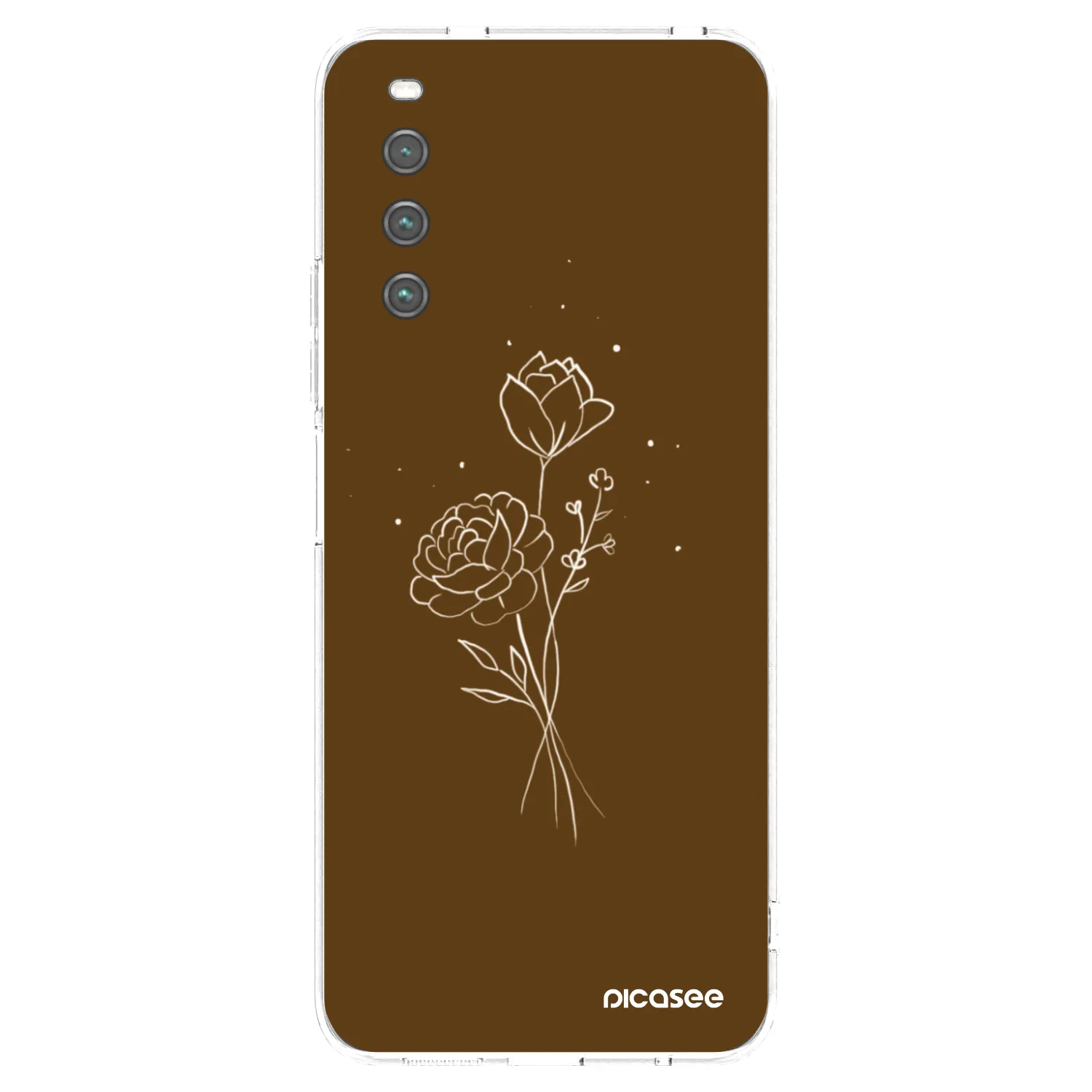 Picasee husă transparentă din silicon pentru Sony Xperia 10 IV 5G - Brown flowers