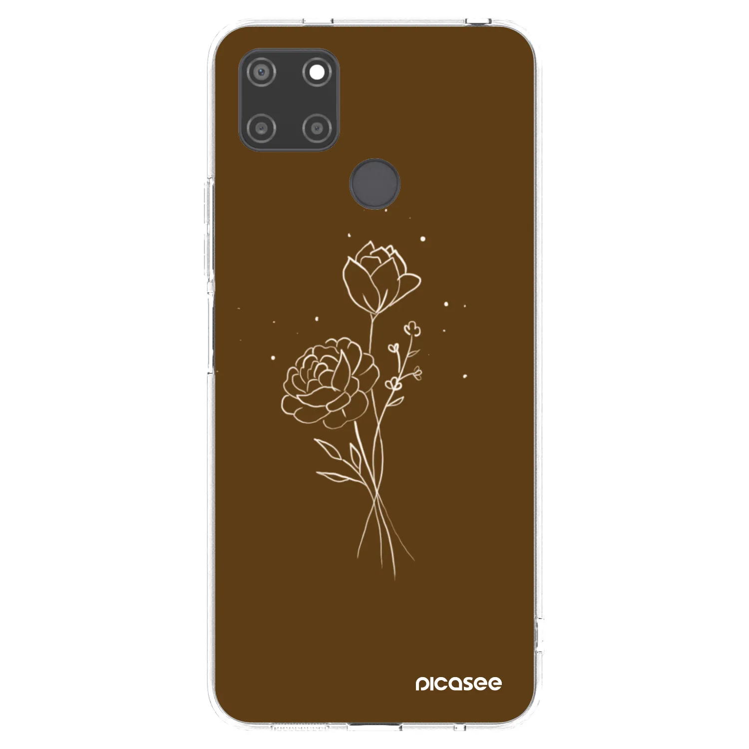 Picasee husă transparentă din silicon pentru Realme C21Y - Brown flowers