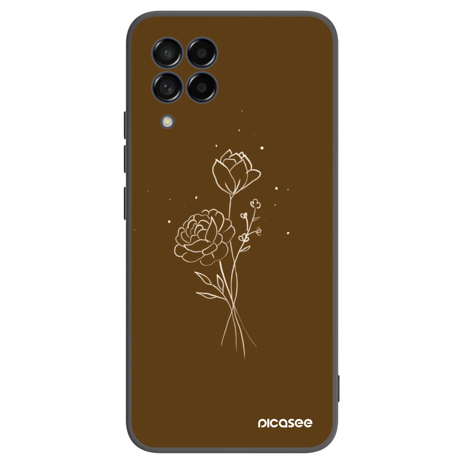 Picasee husă neagră din silicon pentru Samsung Galaxy M53 5G - Brown flowers