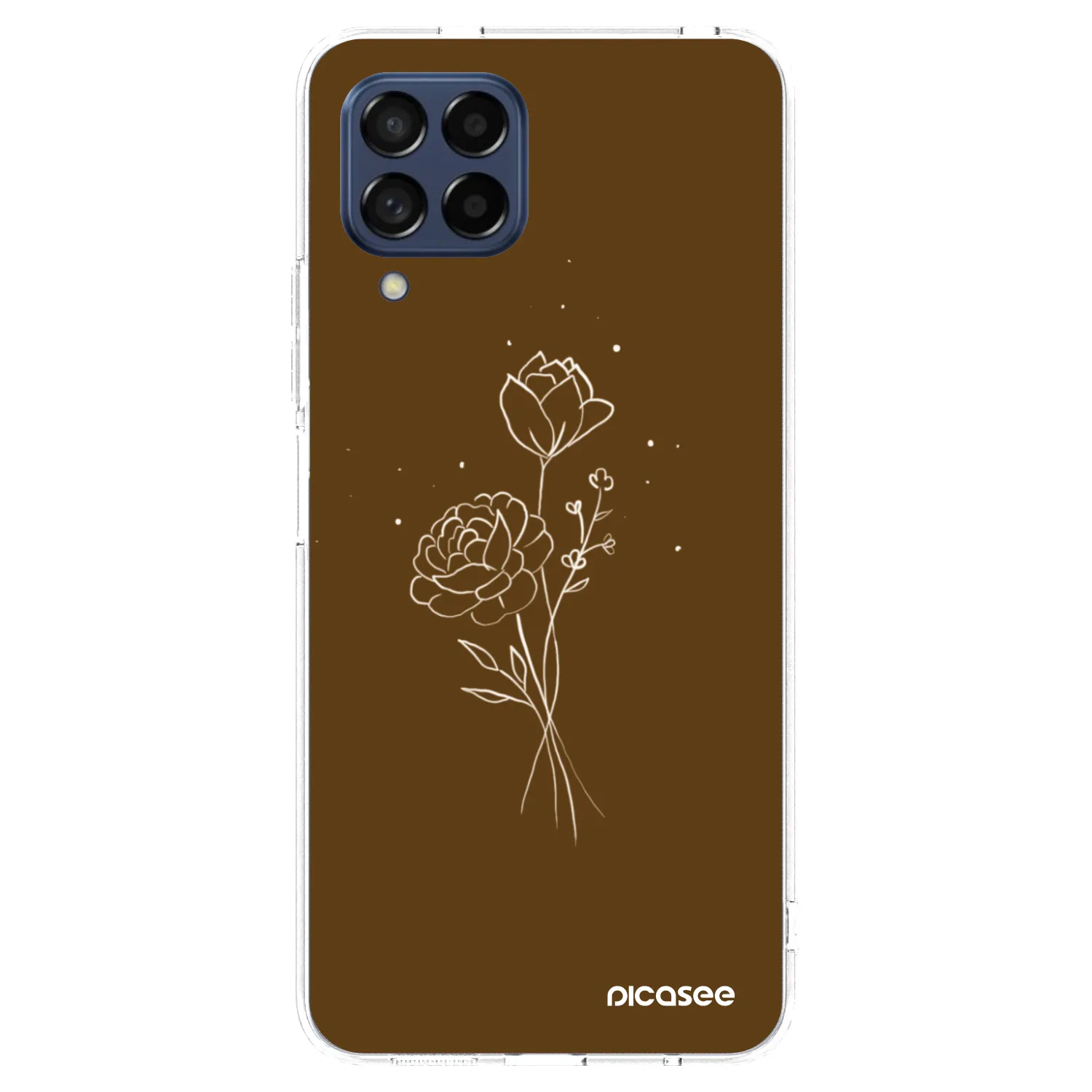 Picasee husă transparentă din silicon pentru Samsung Galaxy M53 5G - Brown flowers