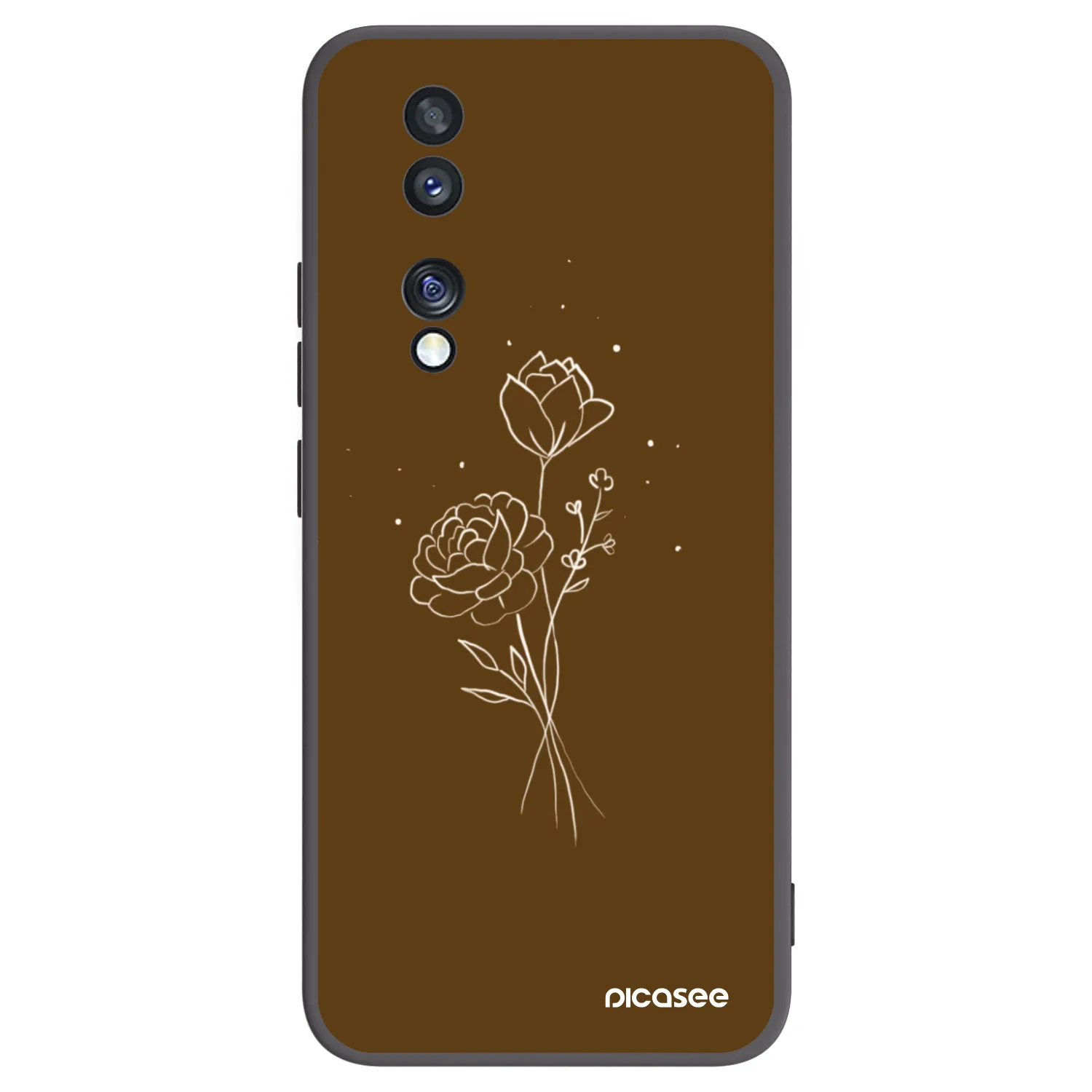 Picasee husă neagră din silicon pentru Honor 70 - Brown flowers