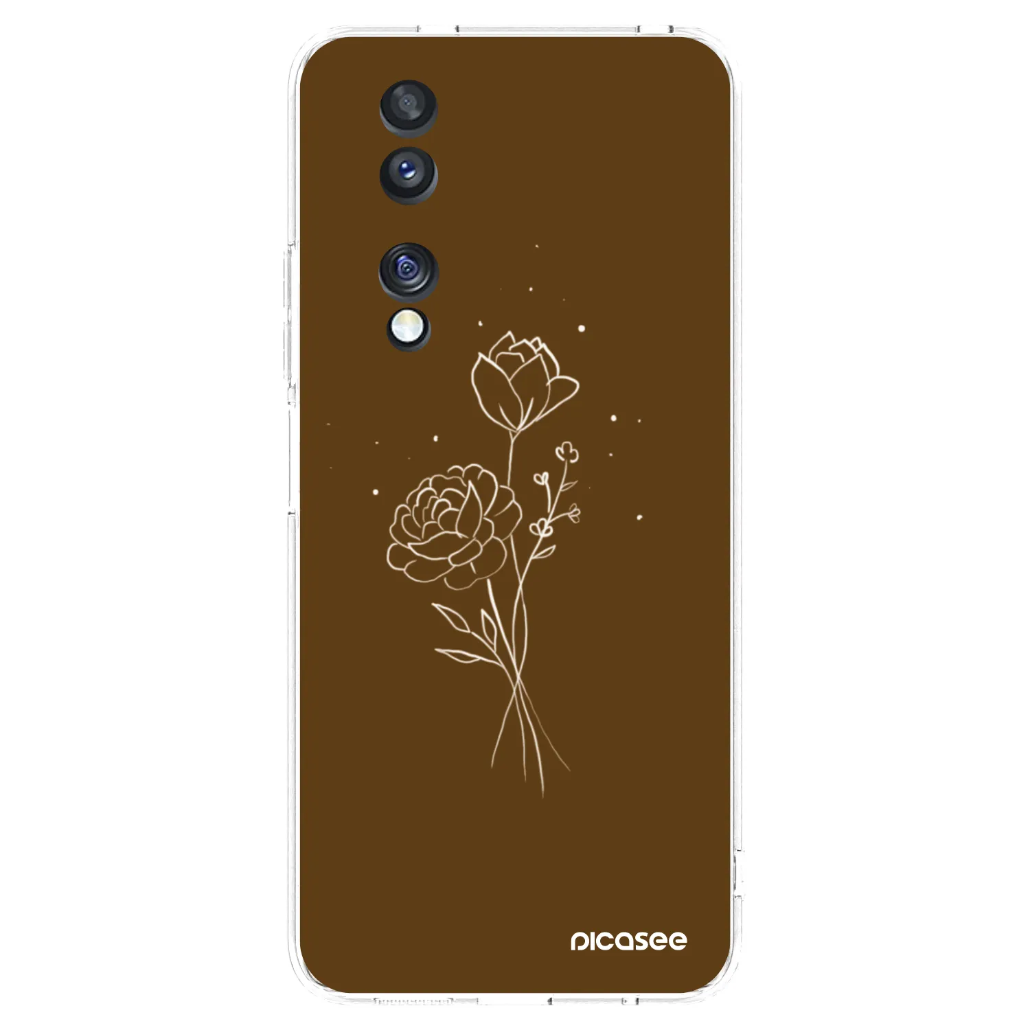 Picasee husă transparentă din silicon pentru Honor 70 - Brown flowers