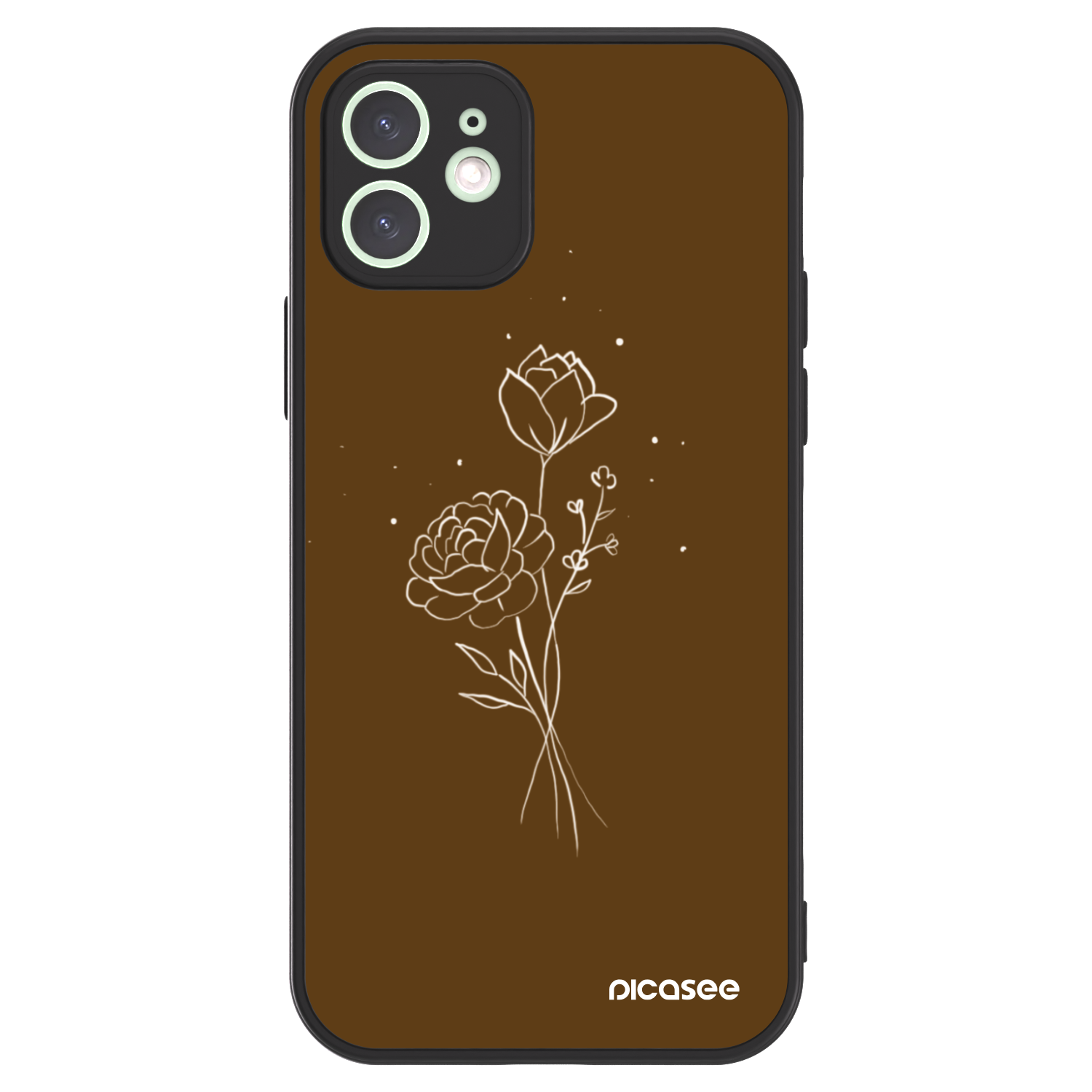 Picasee ULTIMATE CASE MagSafe pentru Apple iPhone 12 - Brown flowers
