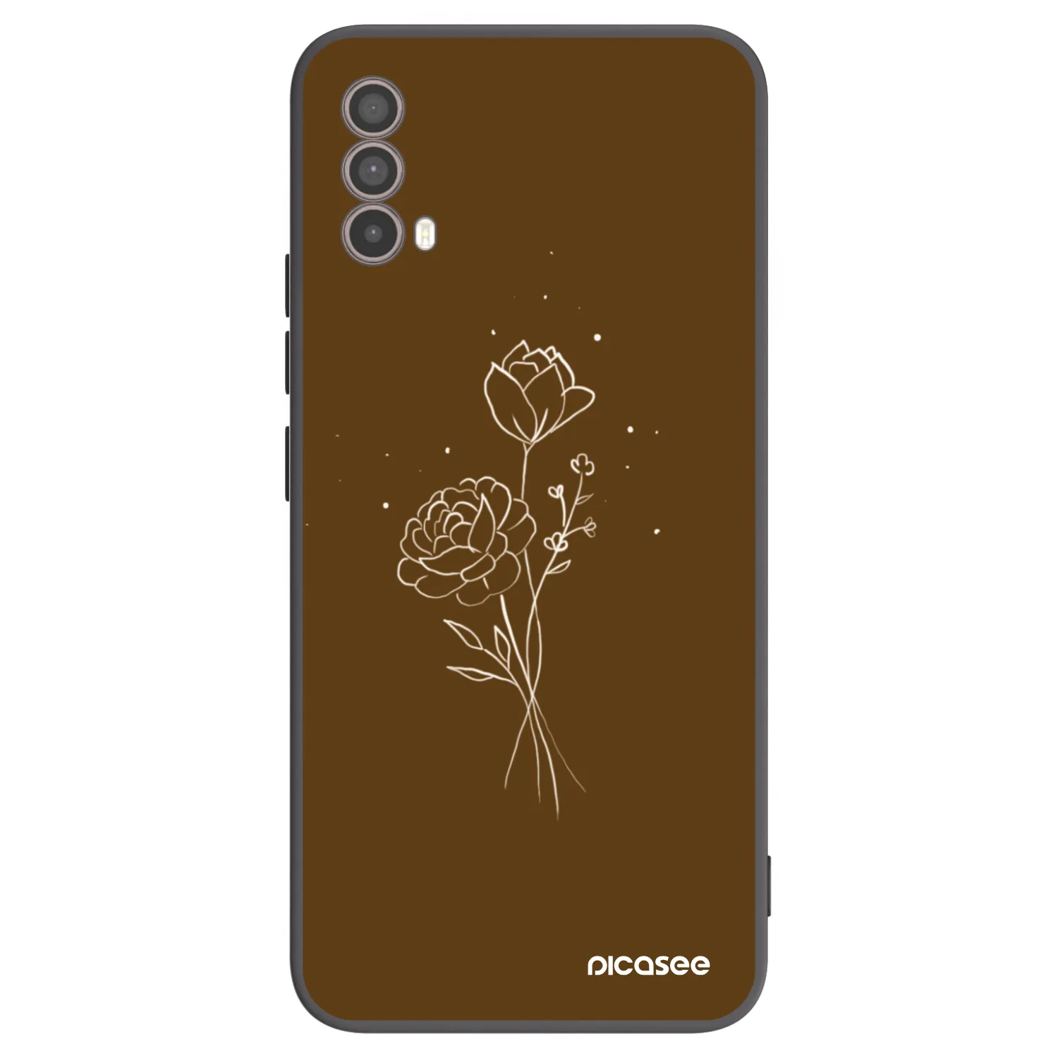 Picasee husă neagră din silicon pentru Motorola Moto E40 - Brown flowers