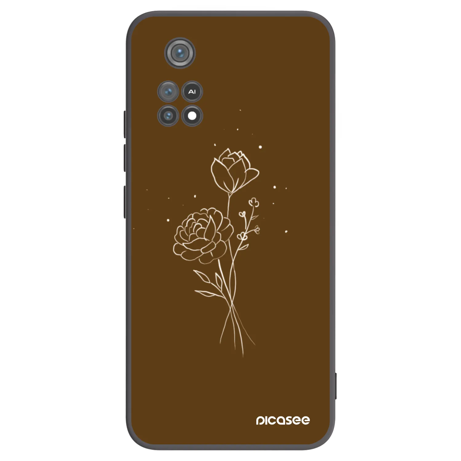 Picasee husă neagră din silicon pentru Xiaomi Poco M4 Pro - Brown flowers