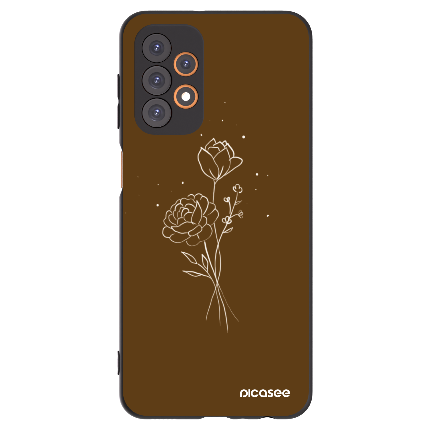 Picasee husă neagră din silicon pentru Samsung Galaxy A23 A236B 5G - Brown flowers