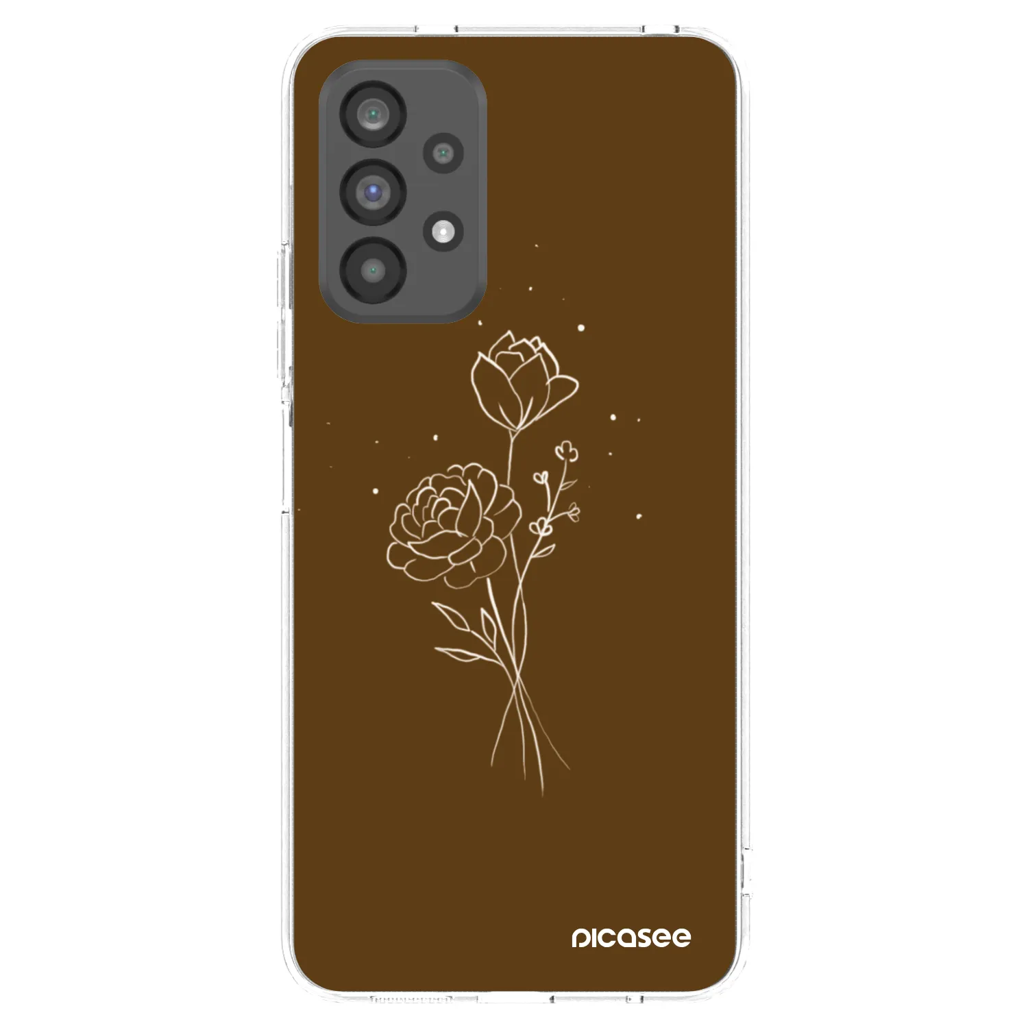Picasee husă transparentă din silicon pentru Samsung Galaxy A73 5G - Brown flowers