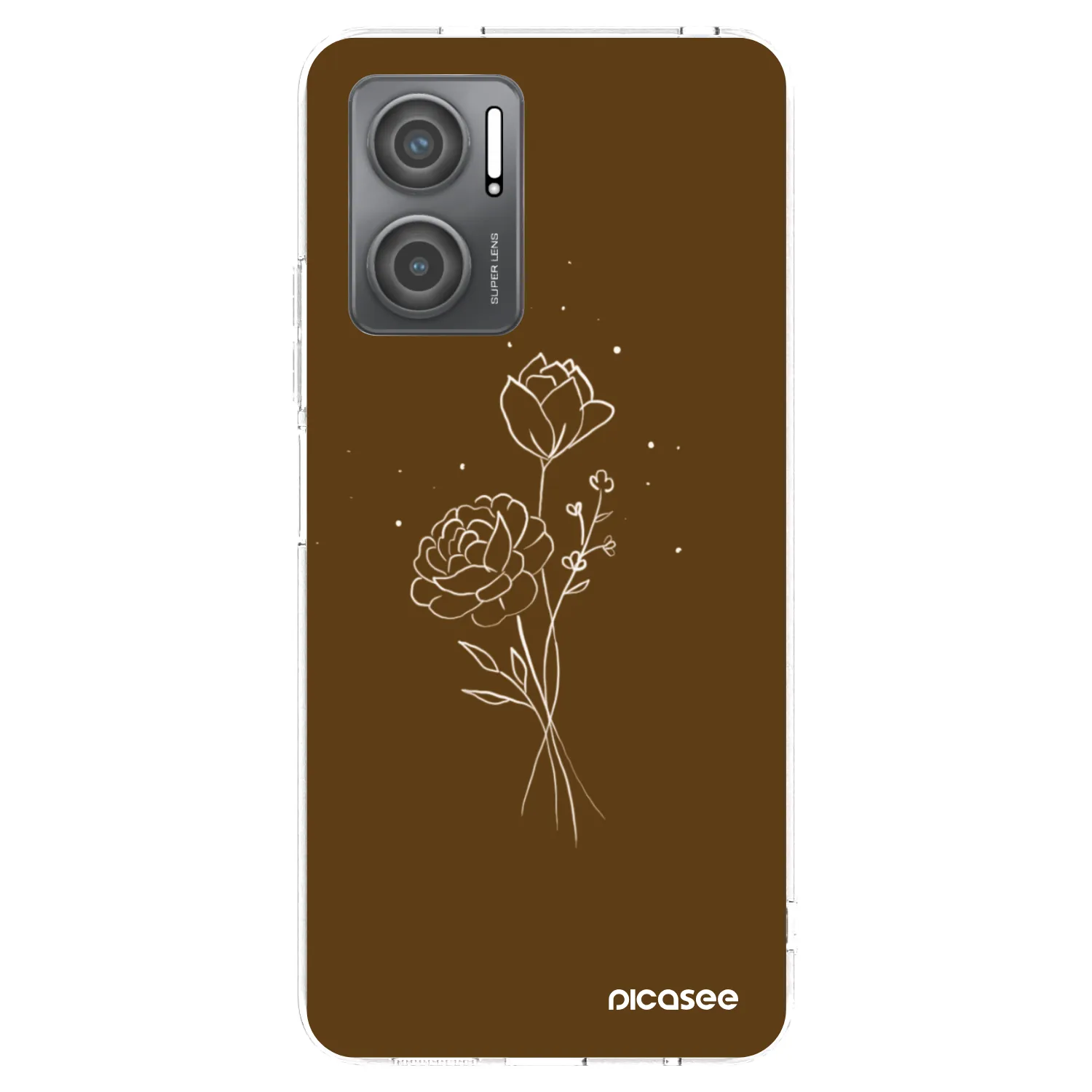Picasee husă transparentă din silicon pentru Xiaomi Redmi 10 5G - Brown flowers
