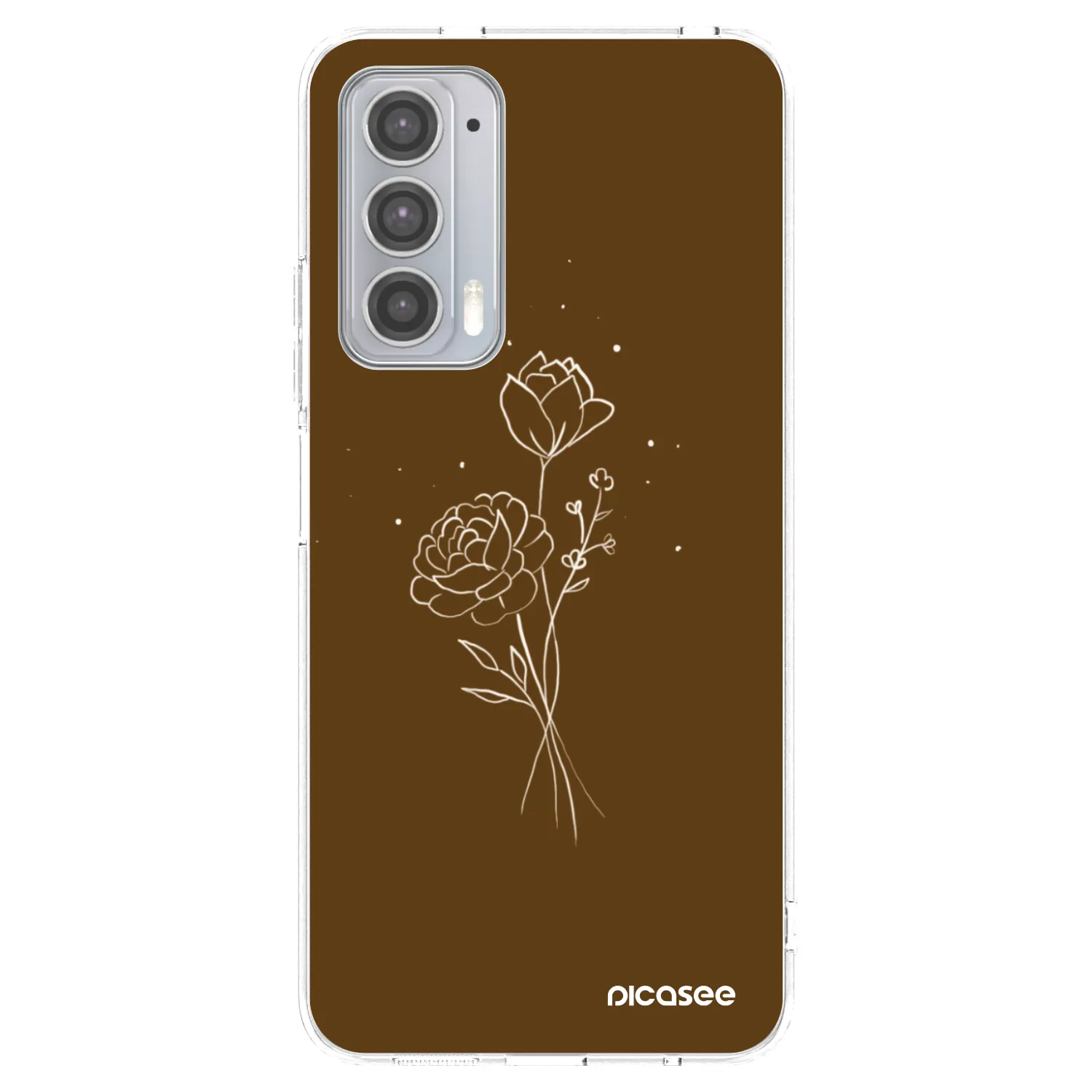 Picasee husă transparentă din silicon pentru Motorola Edge 20 - Brown flowers