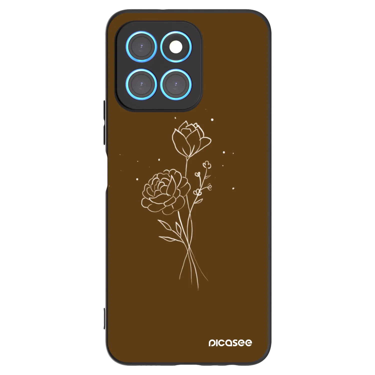 Picasee husă neagră din silicon pentru Honor X6 - Brown flowers