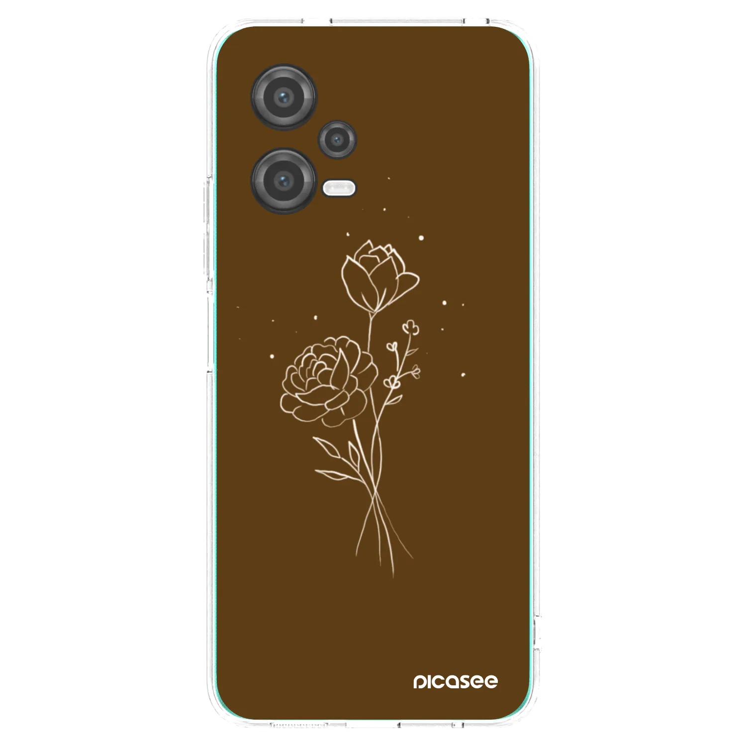 Picasee husă transparentă din silicon pentru Xiaomi Poco X5 - Brown flowers