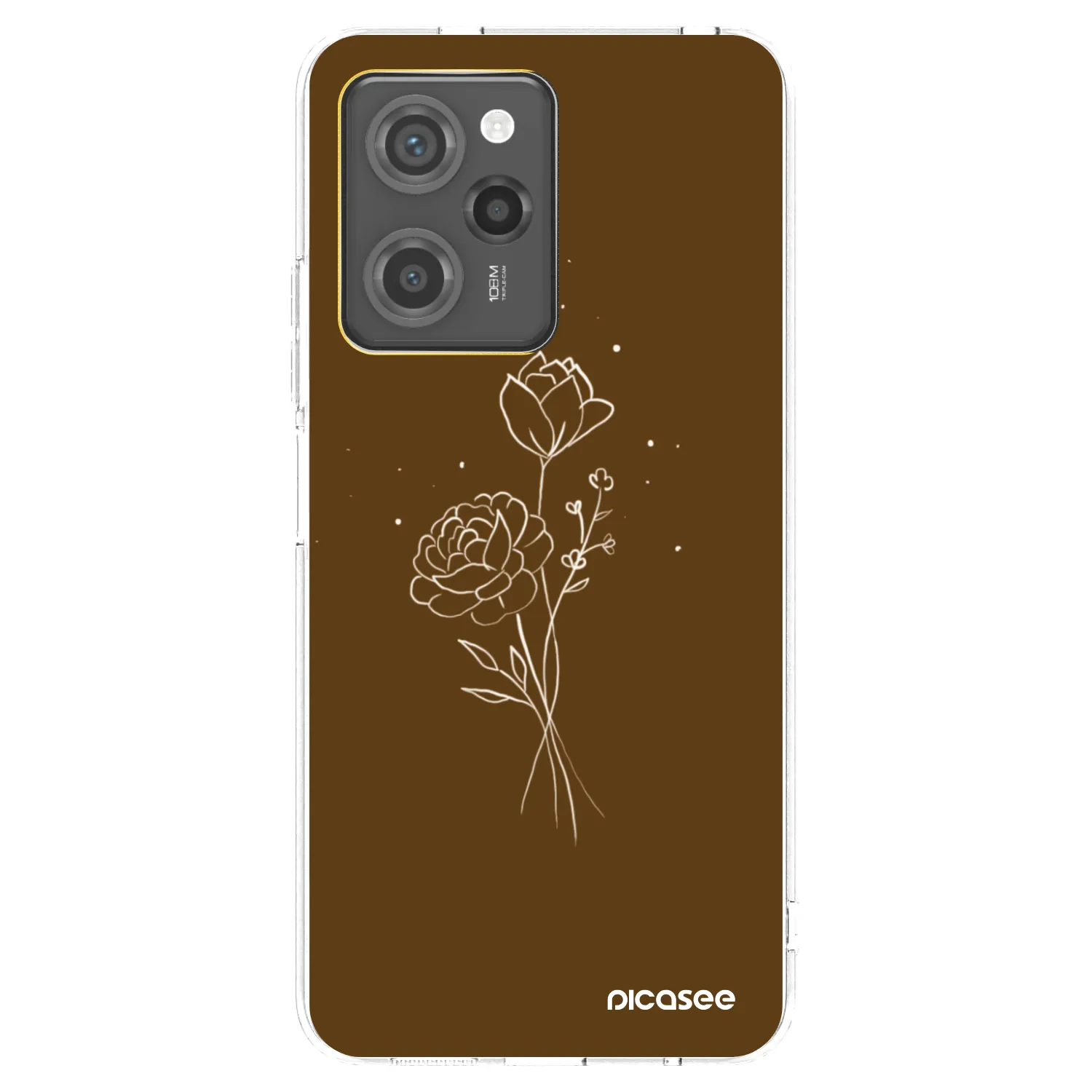 Picasee husă transparentă din silicon pentru Xiaomi Poco X5 Pro - Brown flowers
