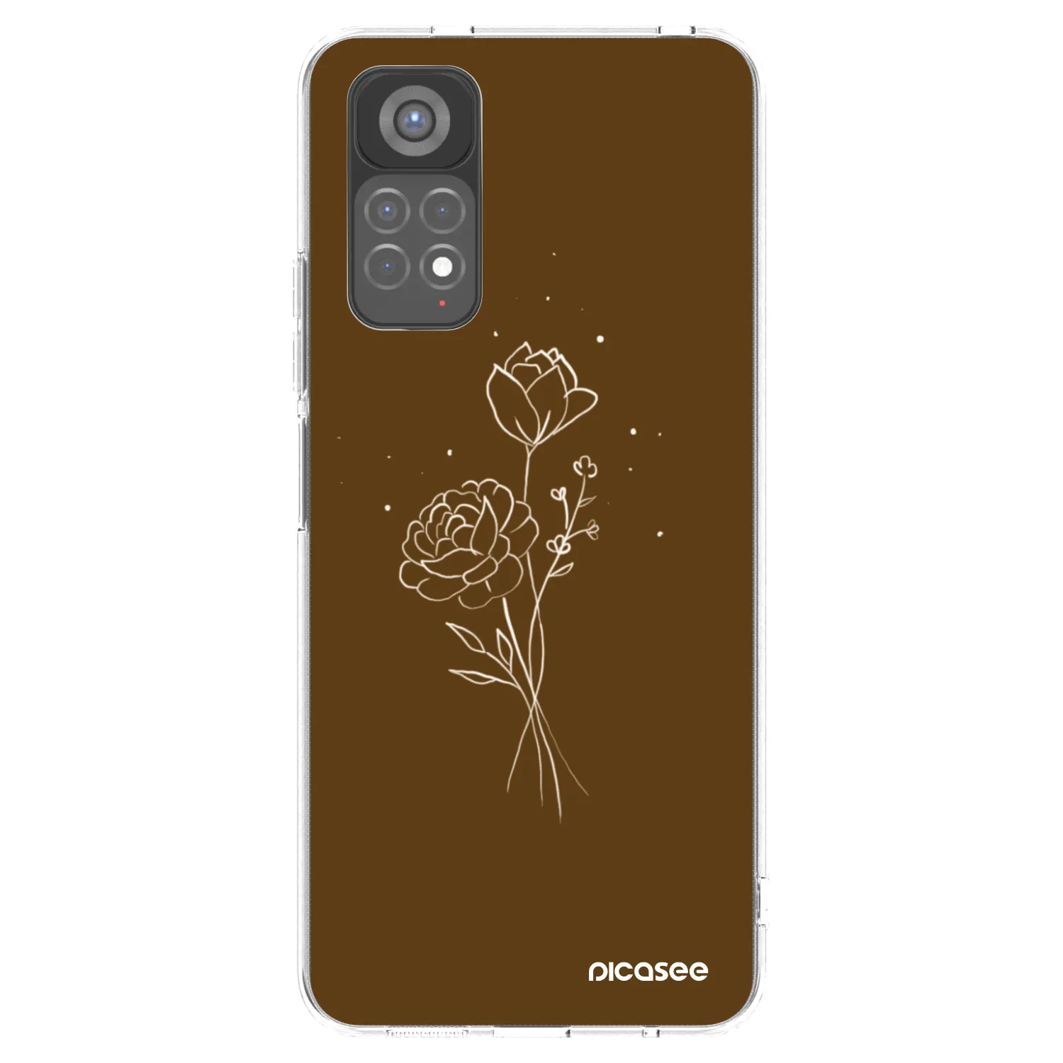 Picasee husă transparentă din silicon pentru Xiaomi Redmi Note 11S 5G - Brown flowers